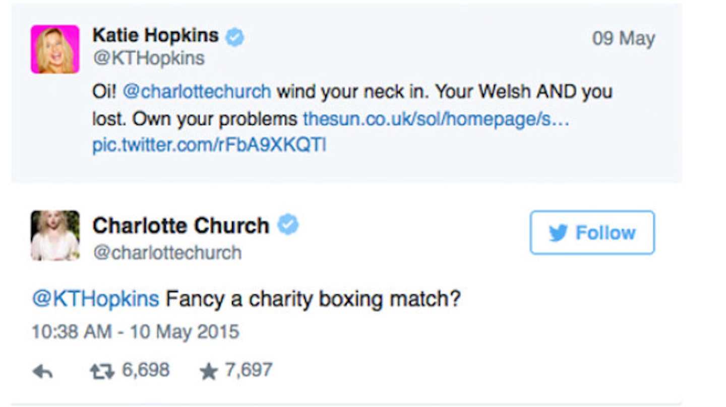 The beginning of their Twitter feud