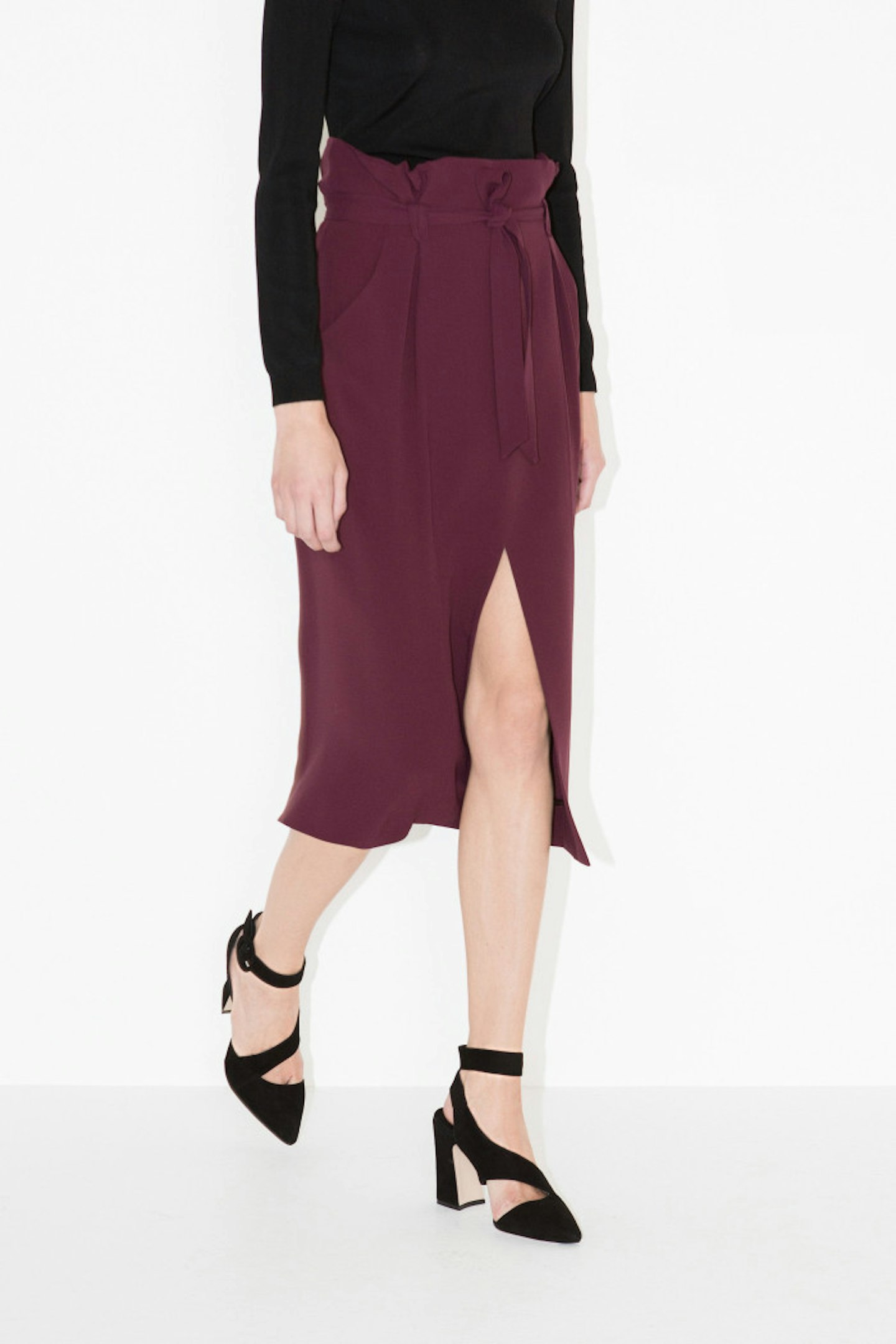 Uterque Belted Maroon Skirt, £95.00