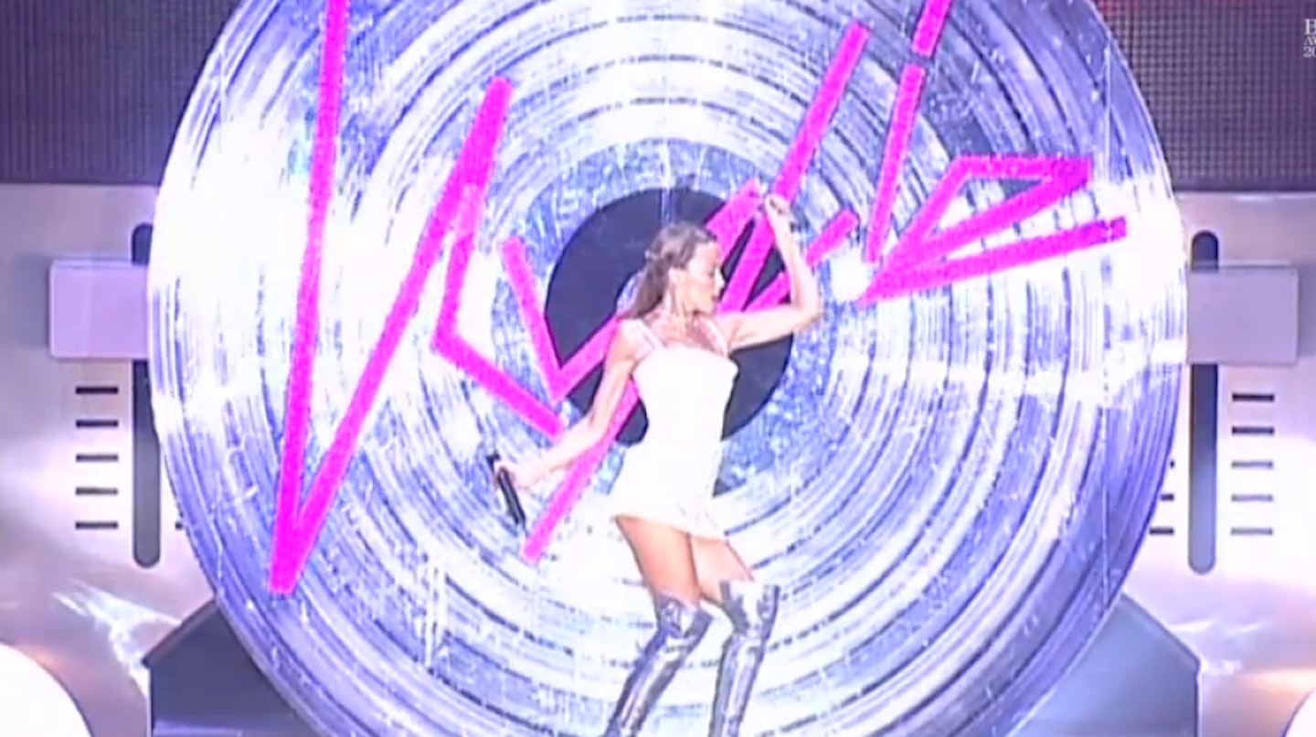 Kylie Minogue's performance of Can't Get You Out Of My Head, 2002