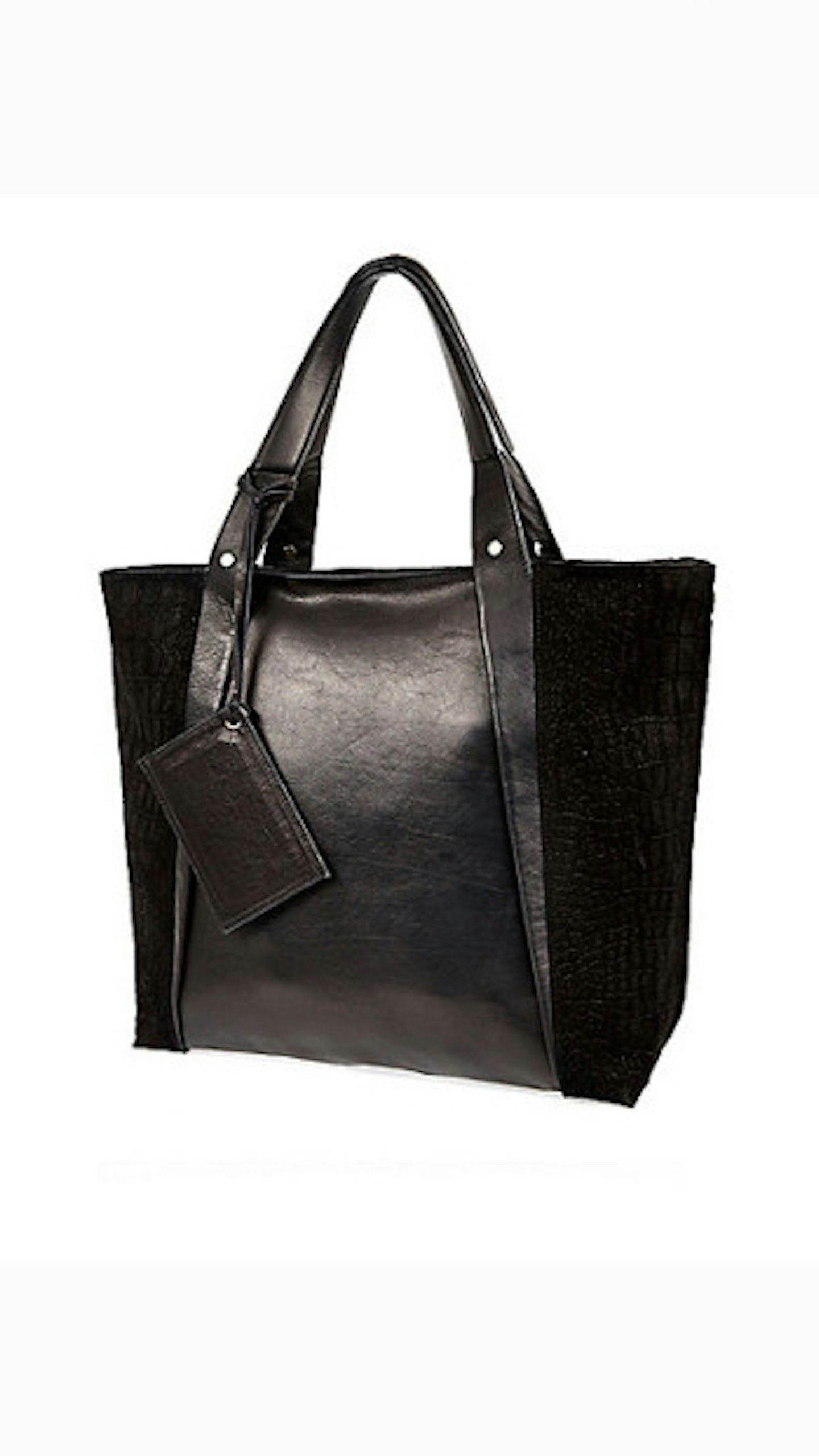 Black leather large shopper handbag, £48