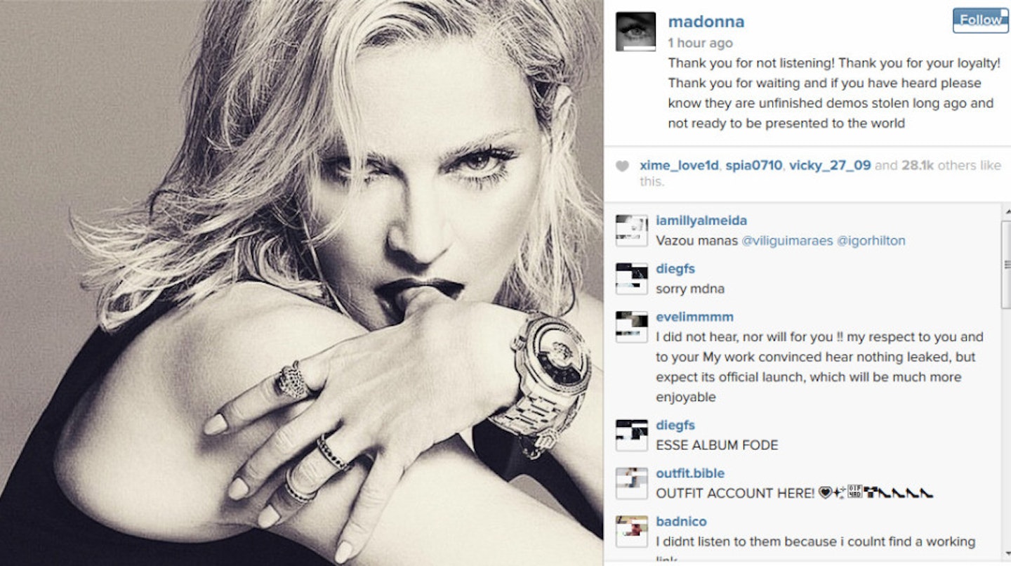 Madonna's Instagram response