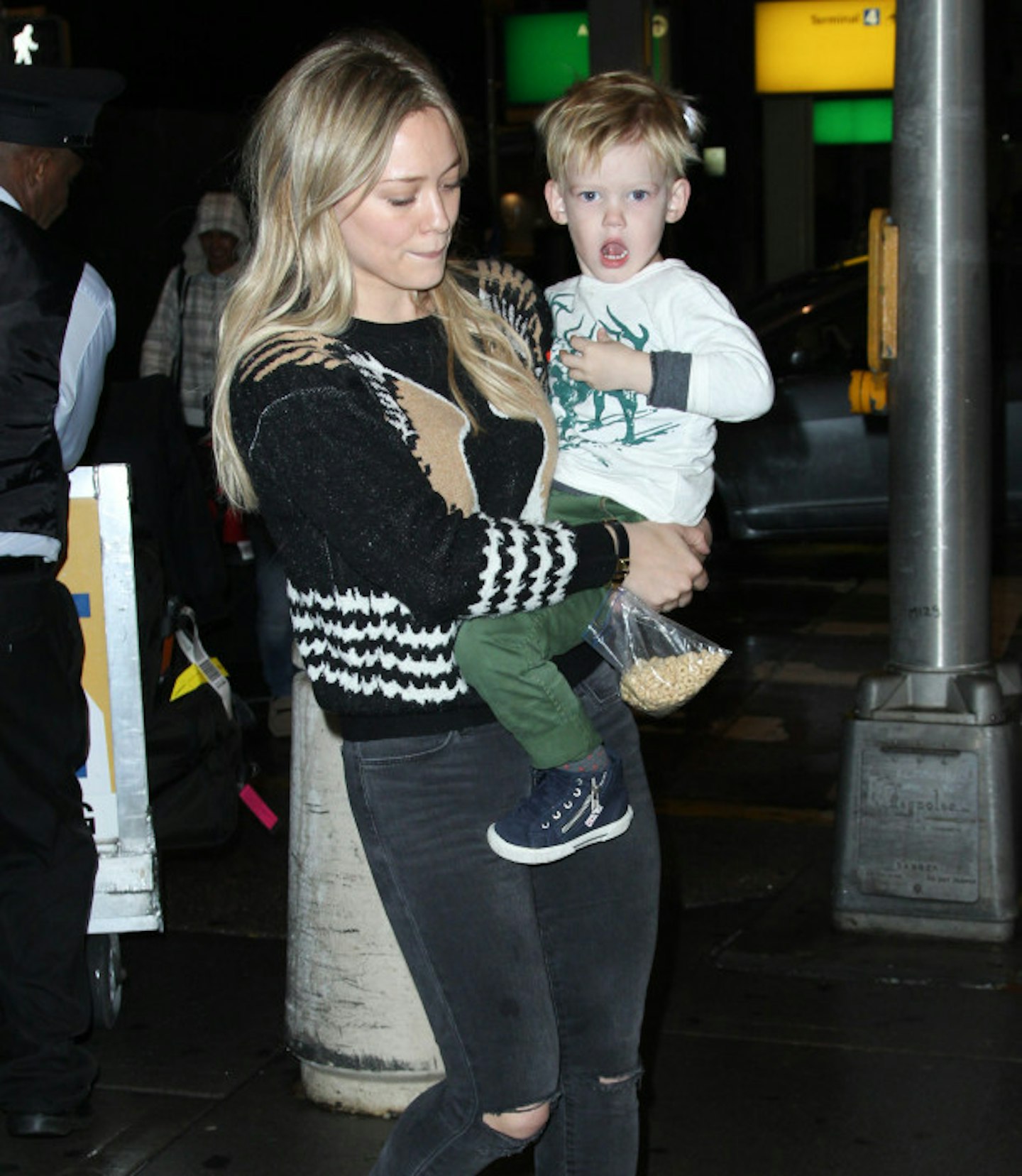 Hilary is mum to son Luca