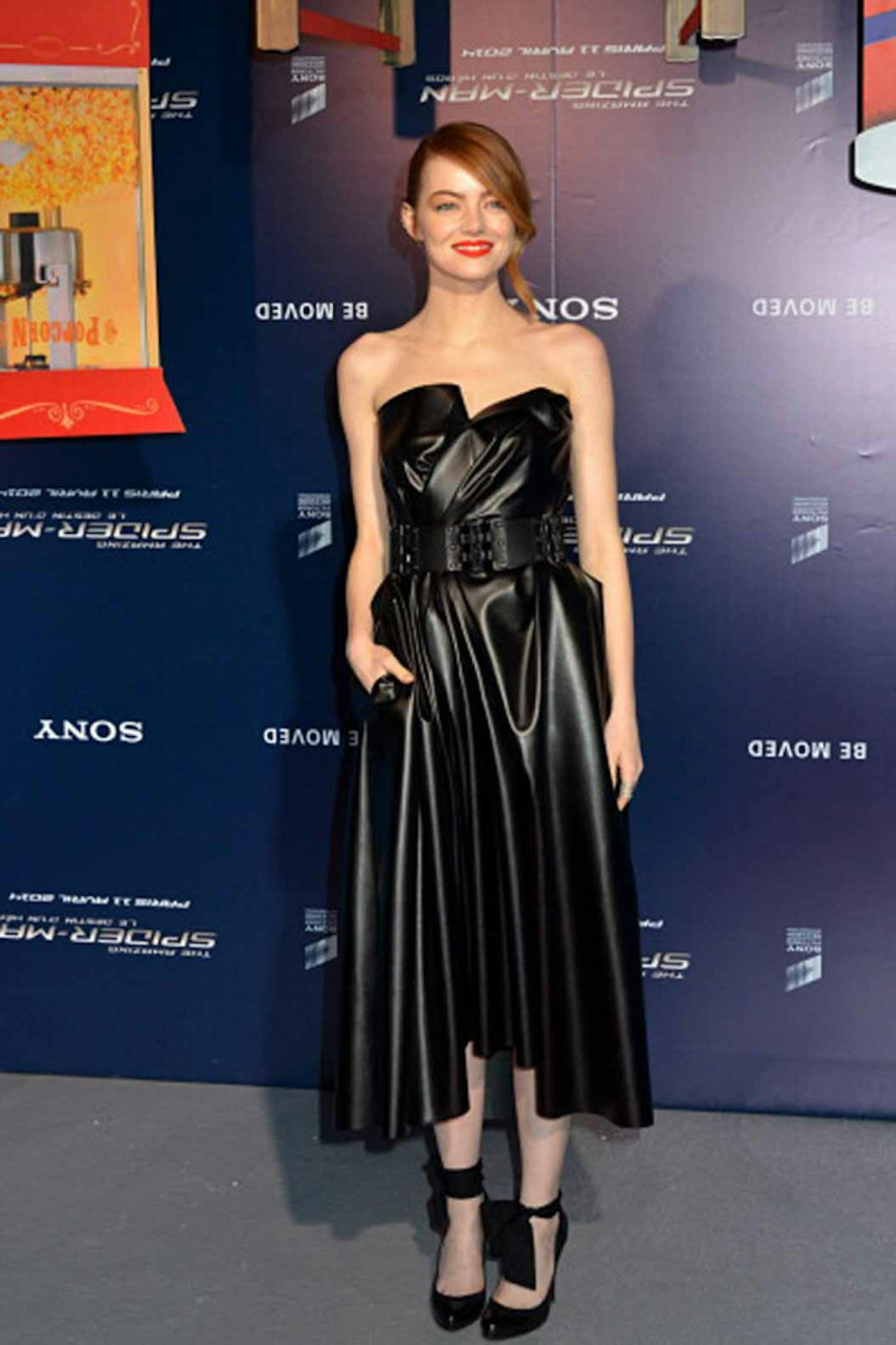 Emma Stone style lanvin leather dress