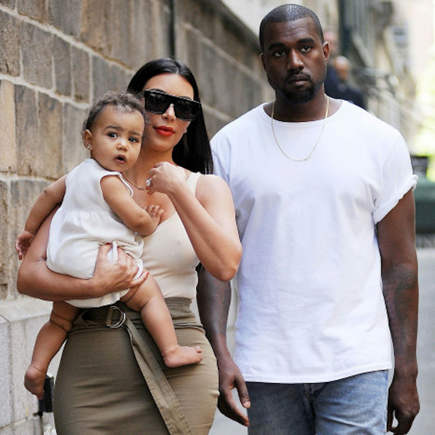 Kim Kardashian, Kanye West and little North