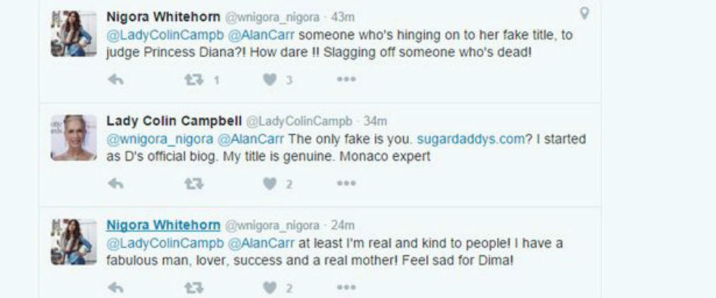lady-colin-campbell-nigora-whitehorn-twitter-fight