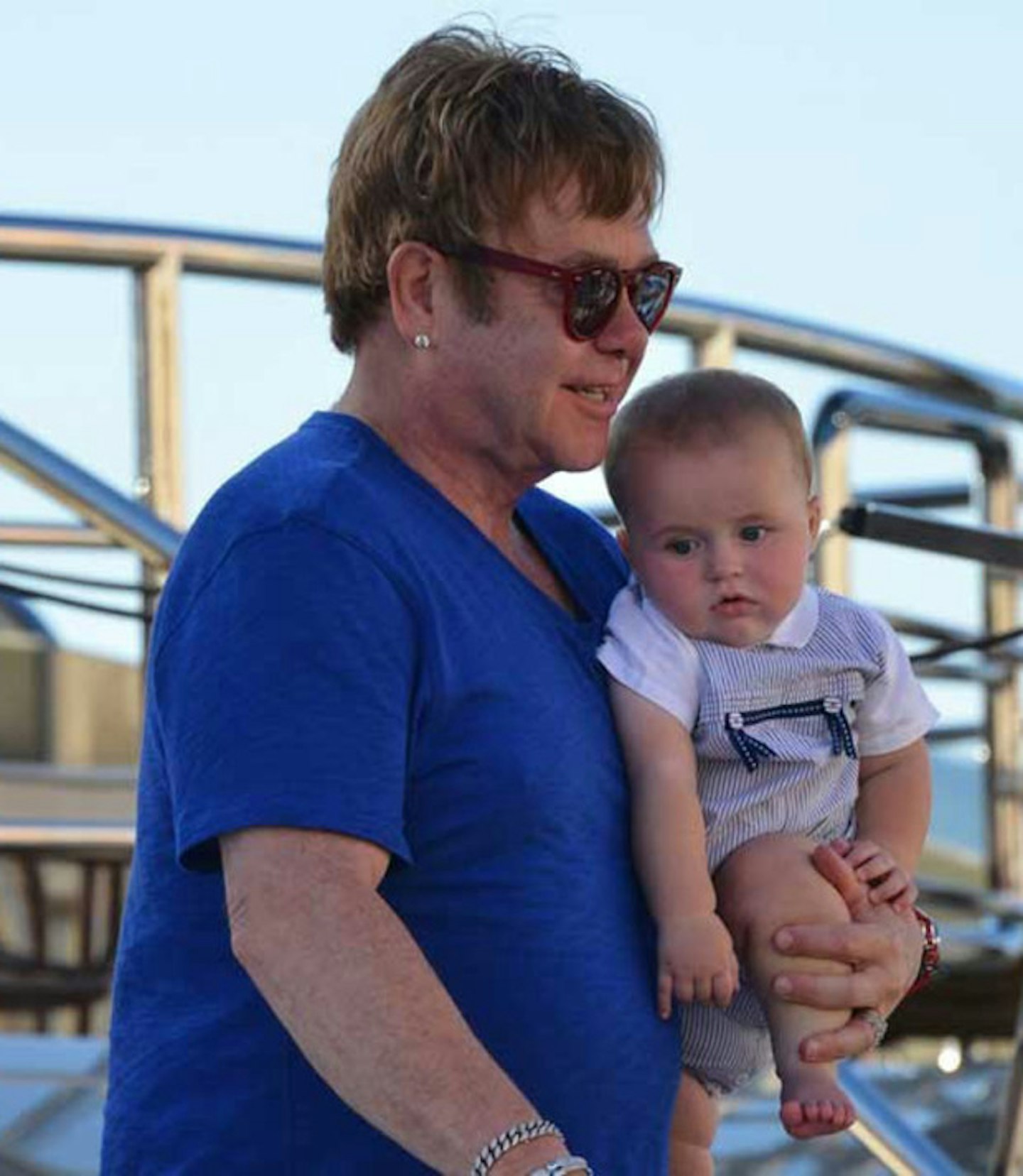 January 2013: Elton John welcomed son Elijah