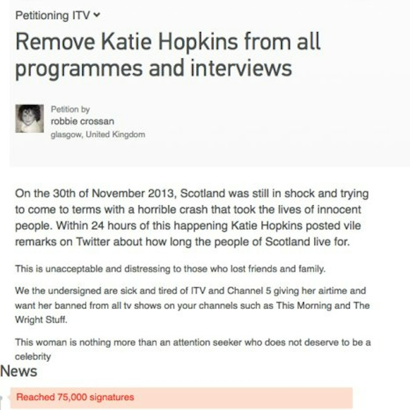 The anti-Hopkins petition