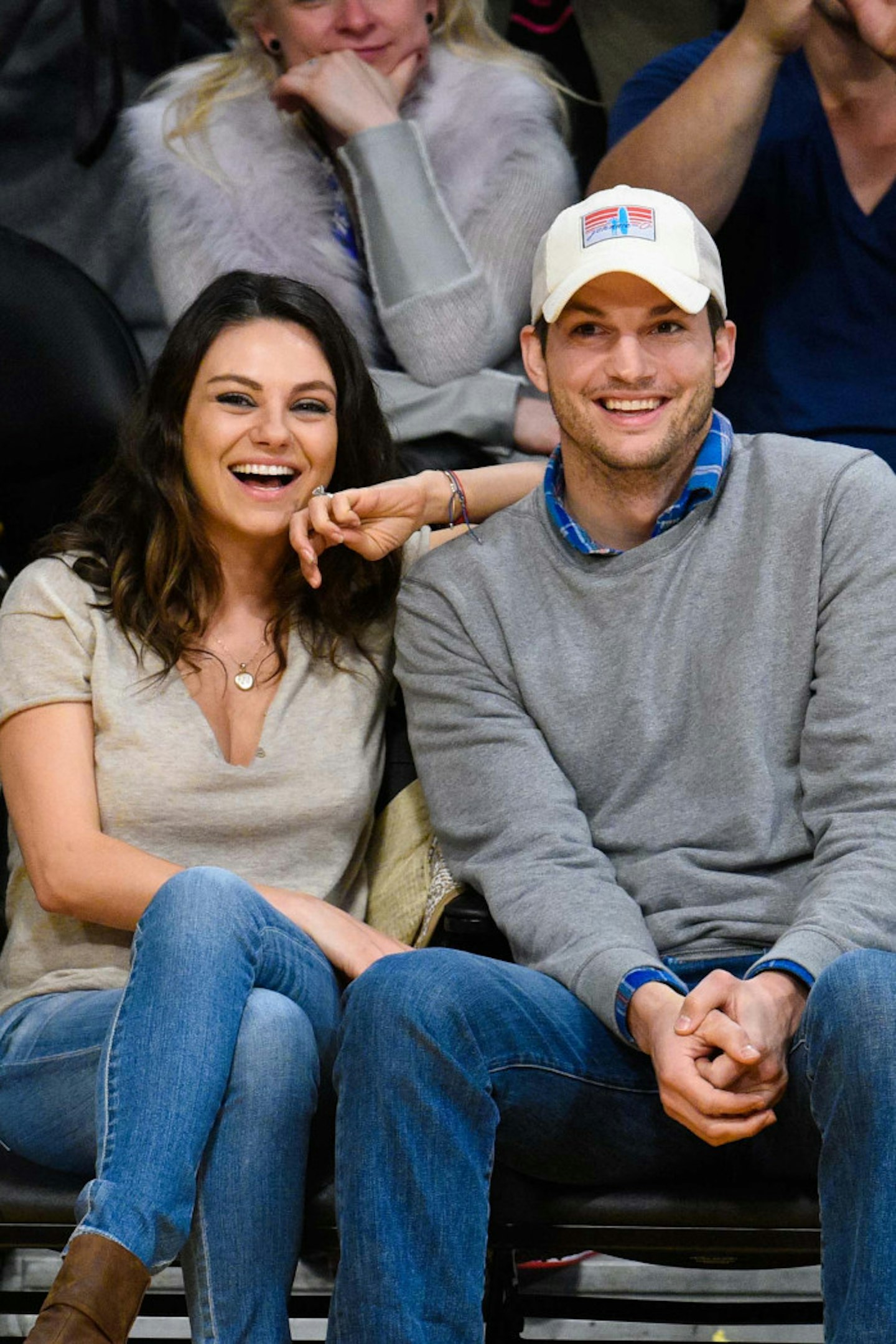 2014: Mila Kunis and Ashton Kutcher at the Los Angeles Lakers Game