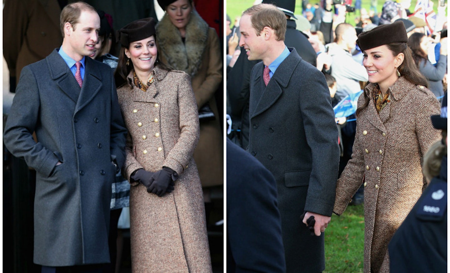 The Duchess of Cambridge with Prince William outside church [Getty]