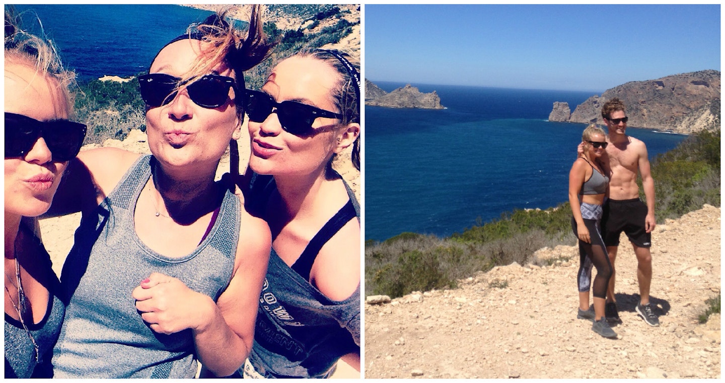 Olivia Cooney and Laura Whitmore on the mountain hike.