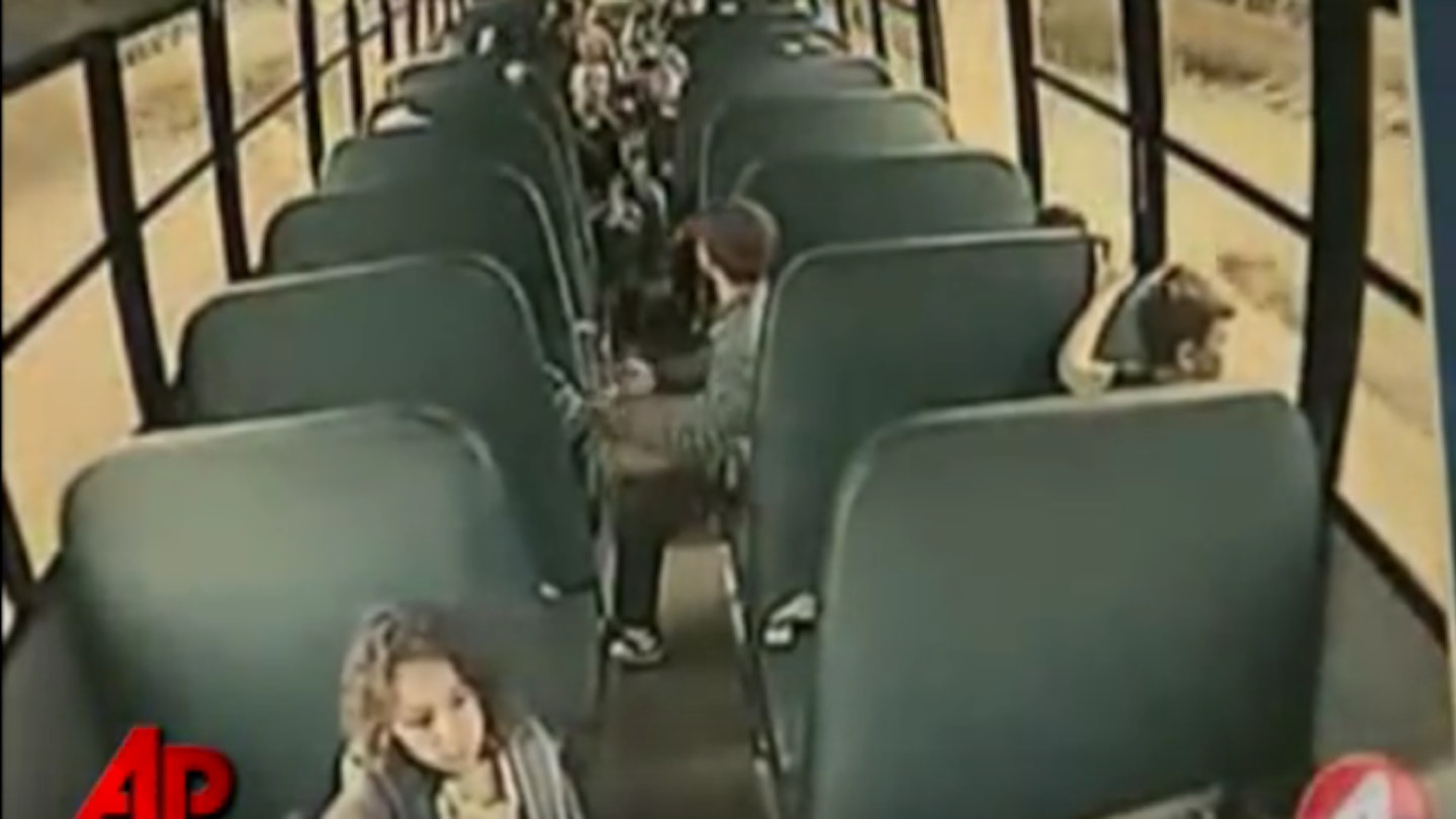 VIDEO: Screaming children beg drunk school-bus driver to let them go