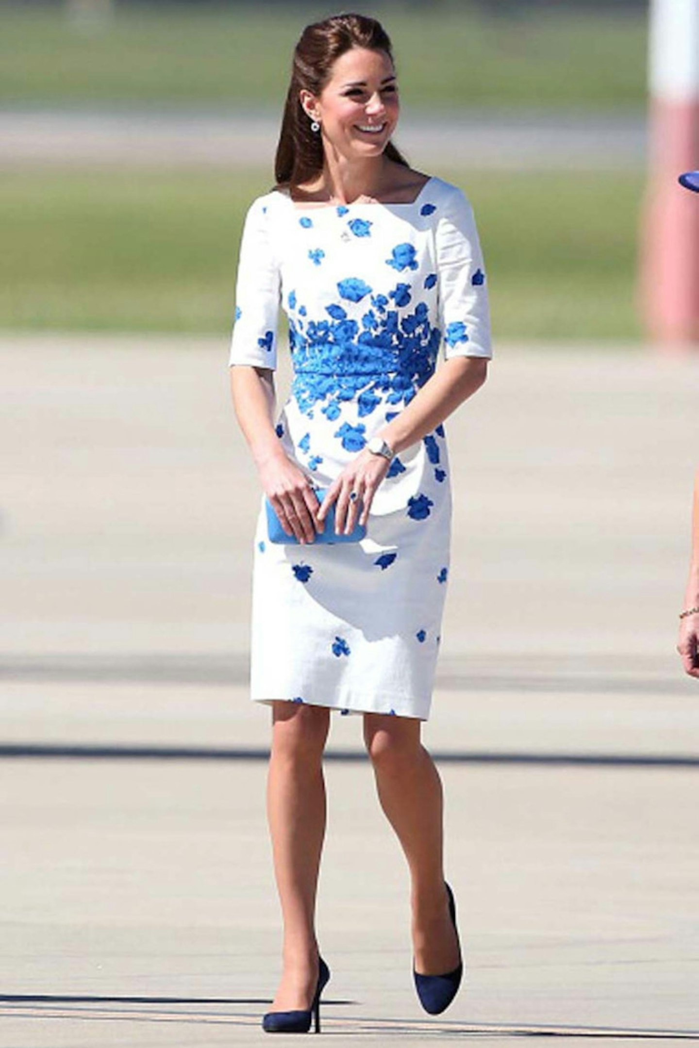 The Duchess of Cambridge in L.K. Bennett at Amberley Air Base, 19 April 2014