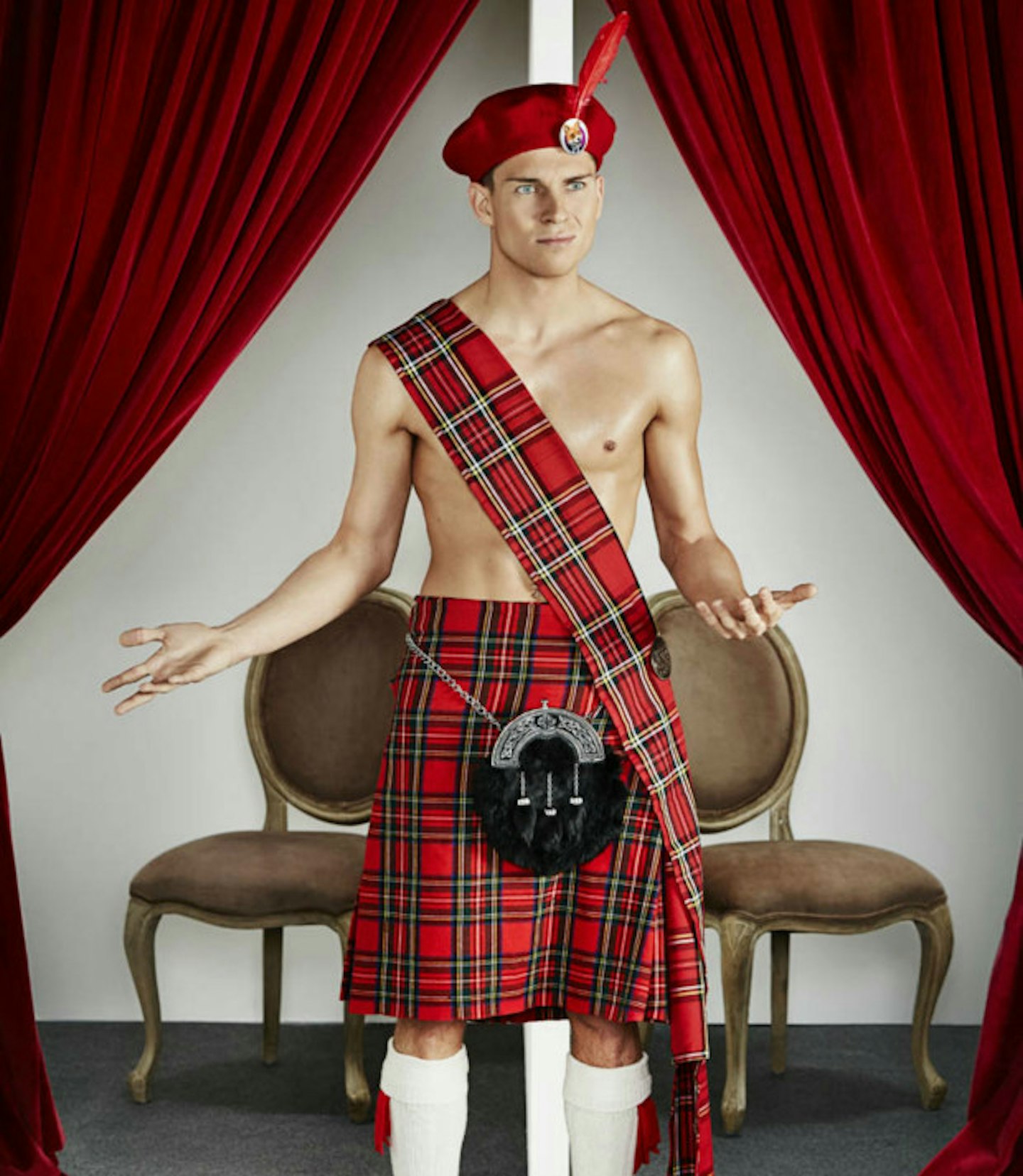 joey-essex-topless-scottish-tartan