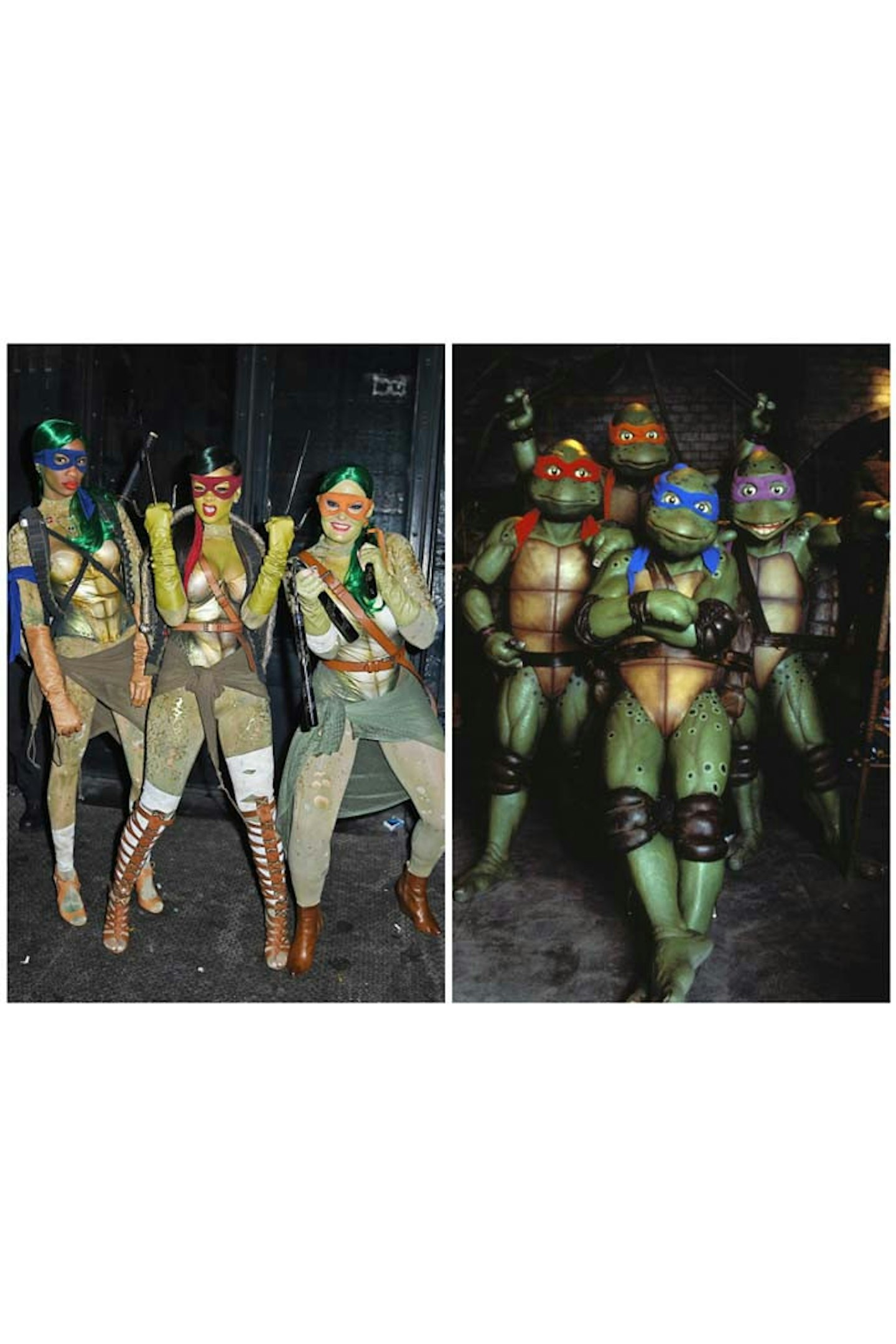 Rihanna and friends as the Teenage Mutant Ninja Turtles