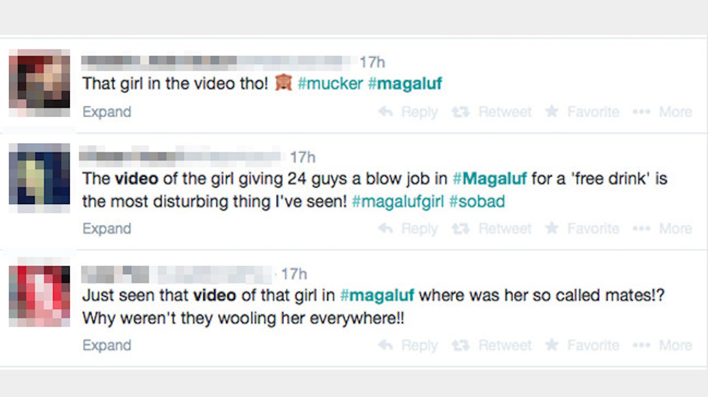 Many users on Twitter slammed the girl for 'performing a sex act on 20+ men – hardly anyone mentioned the men