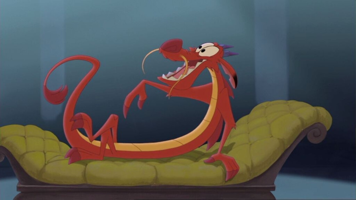 Hua's sidekick, Mushu the dragon.