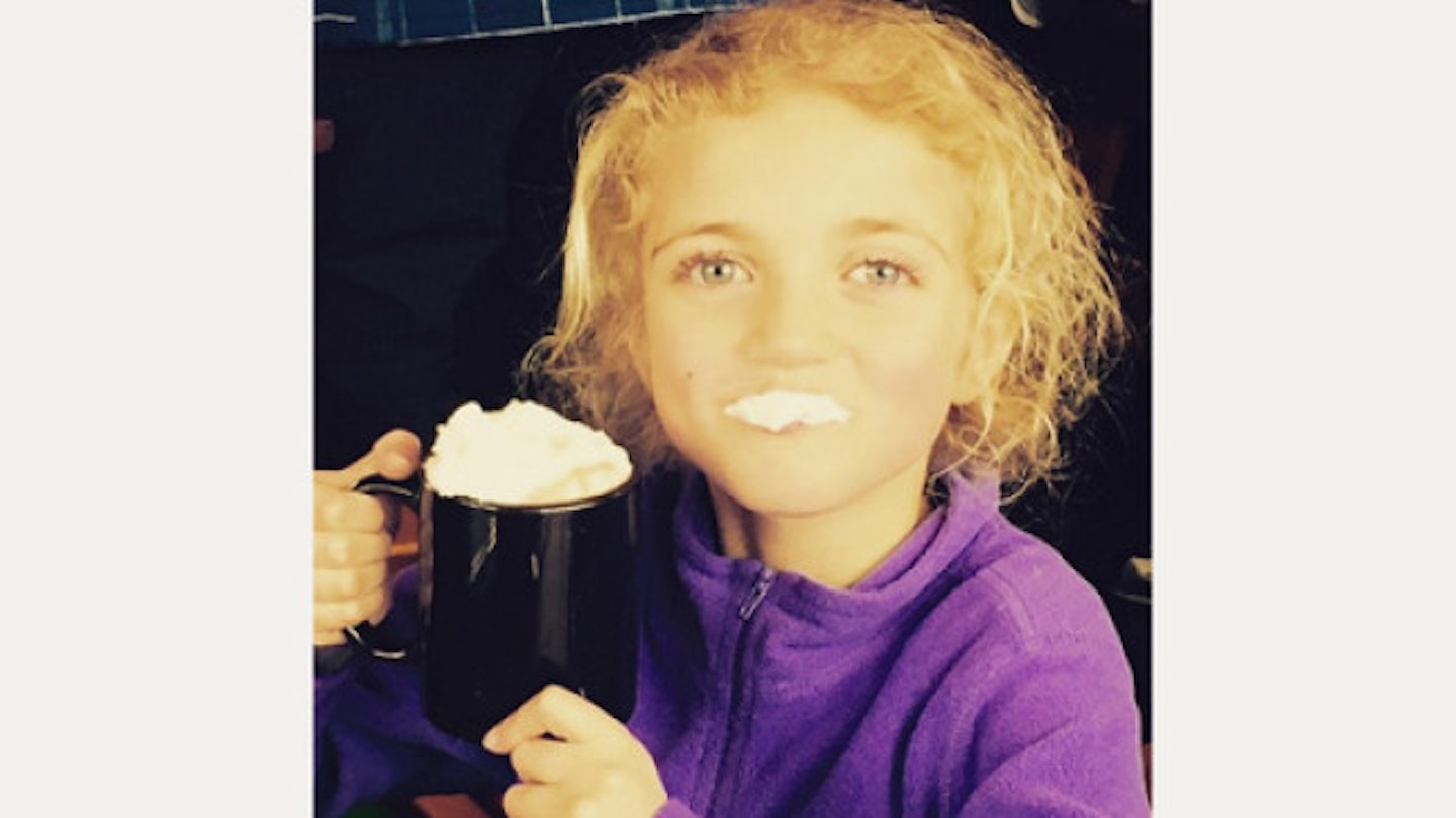 Princess with her delicious hot chocolate