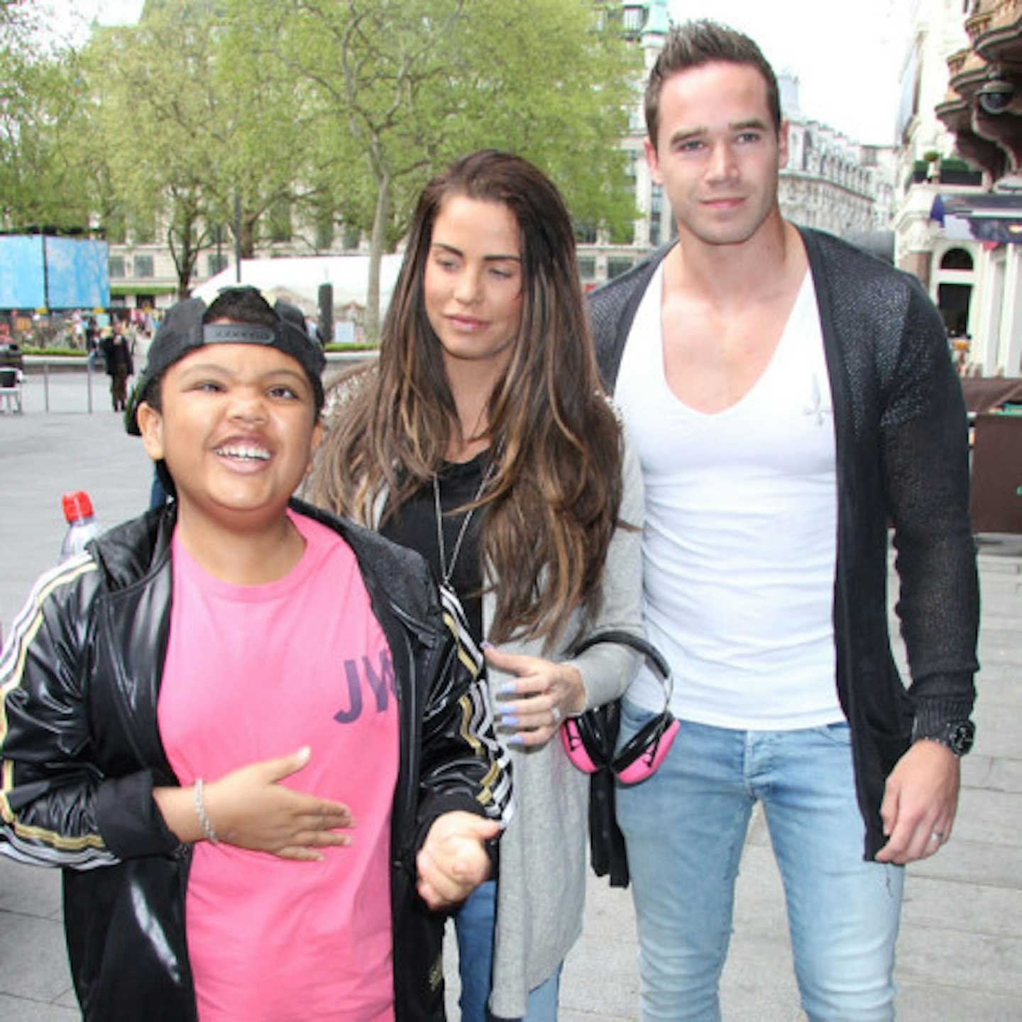 Katie with Harvey and husband Kieran Hayler