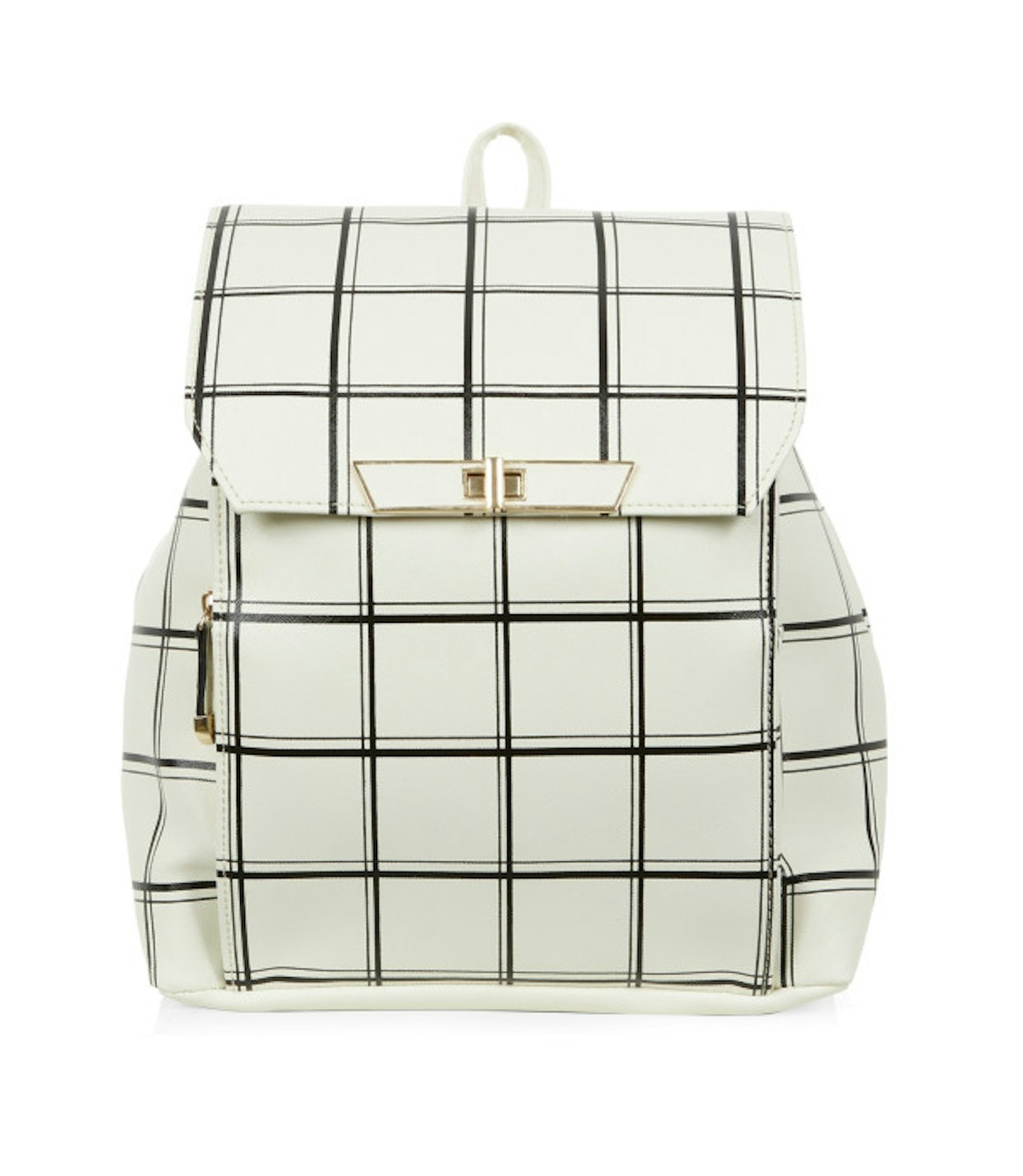 Grid print backpack