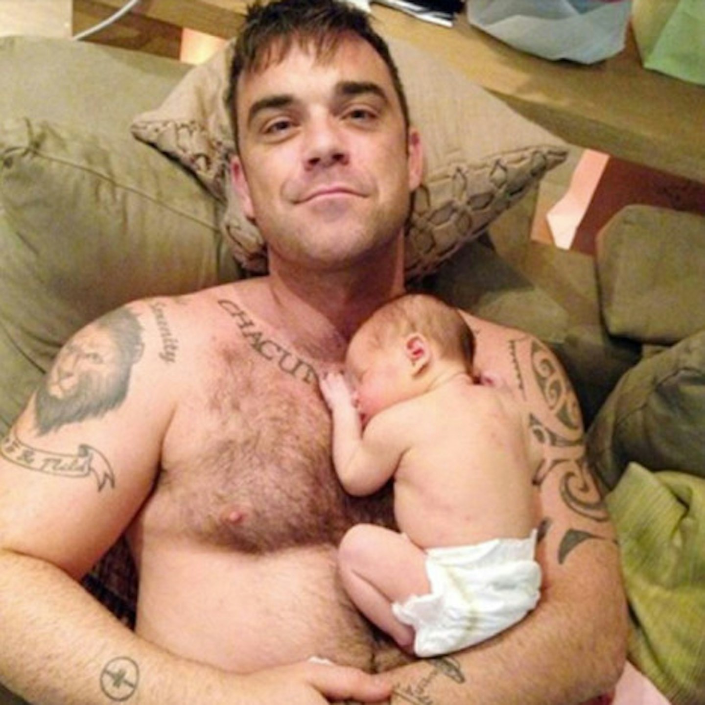 Robbie with baby Teddy Rose
