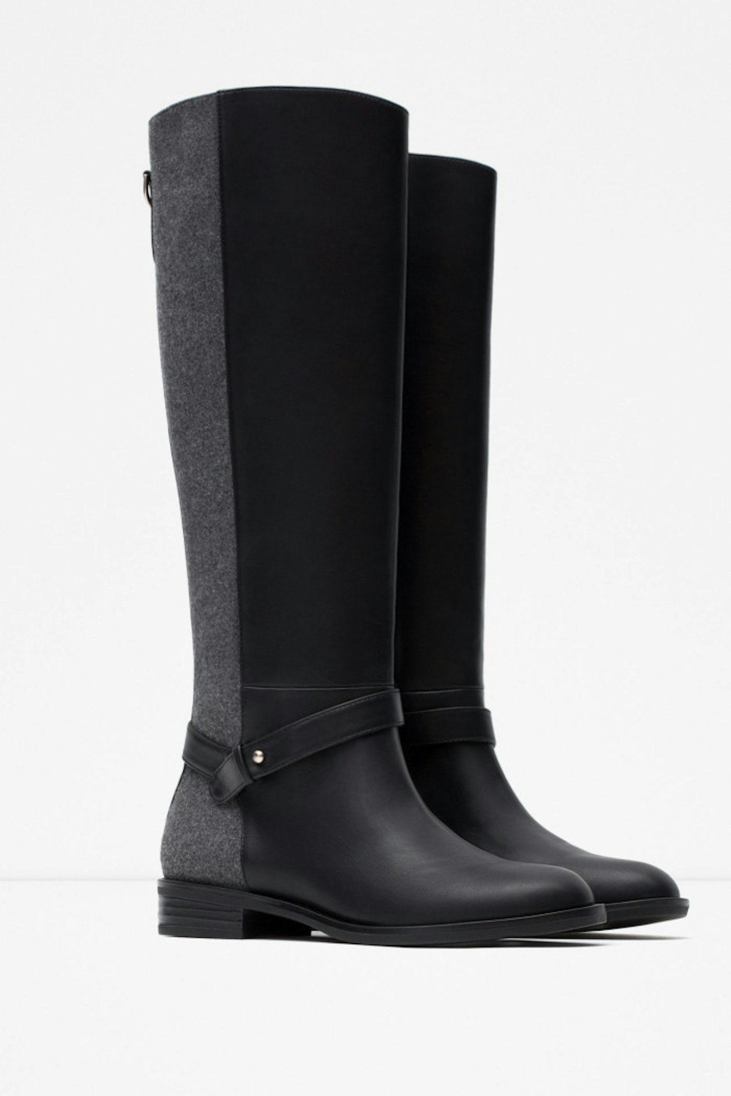 Zara Grey & Black Knee High Boots, £39.99