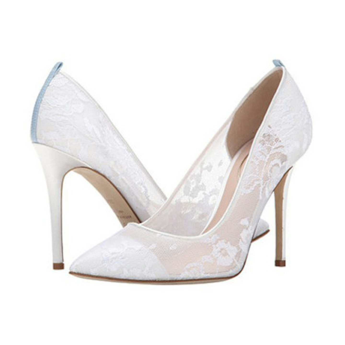 White lace bridal shoes