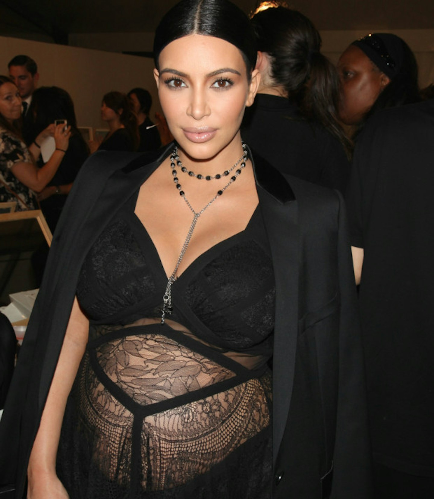 Kim Kardashian lacy baby bump