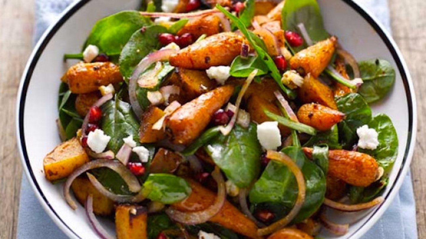 Moroccan roasted sweet potato and carrot salad