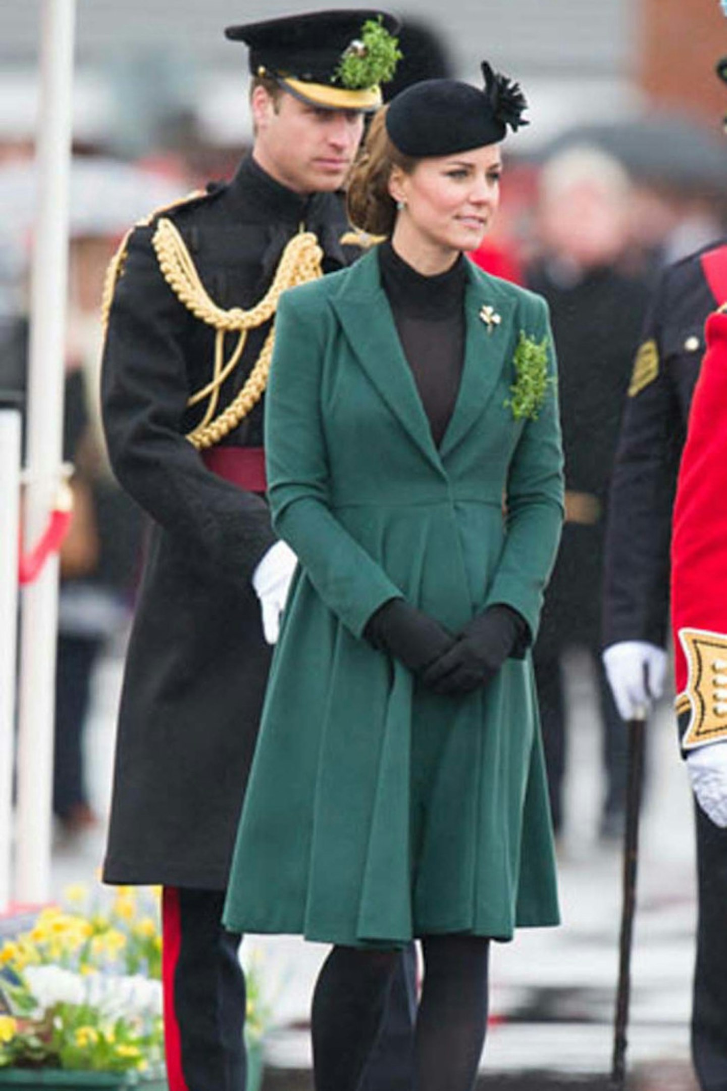 Kate Middleton in Emilia Wickstead at St Patricku2019s Day Parade, 17 March 2013
