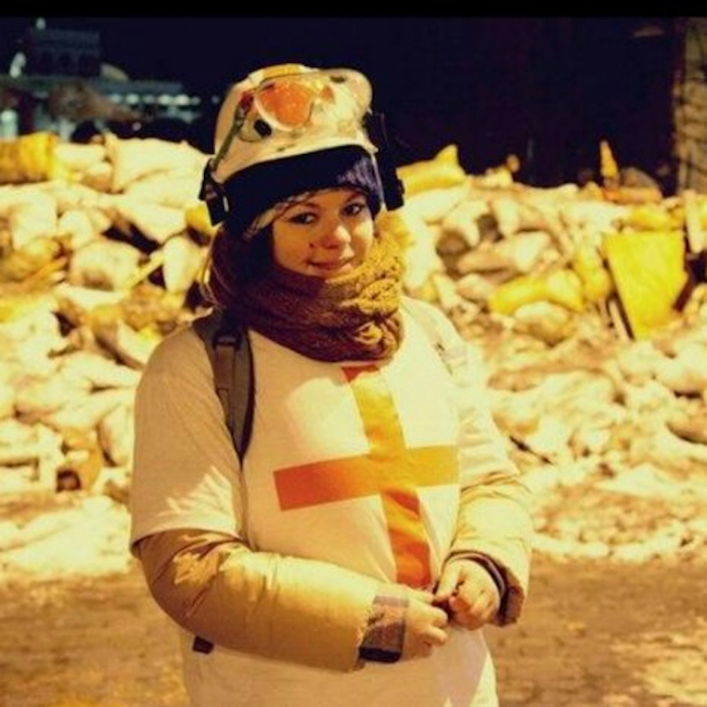 Olesya was working as a volunteer medic in Kiev