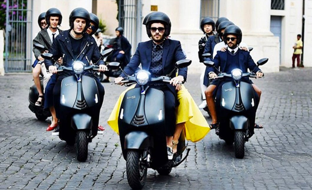 Roman Holiday Emporio Armani Celebrate Launch Of Their Vespa