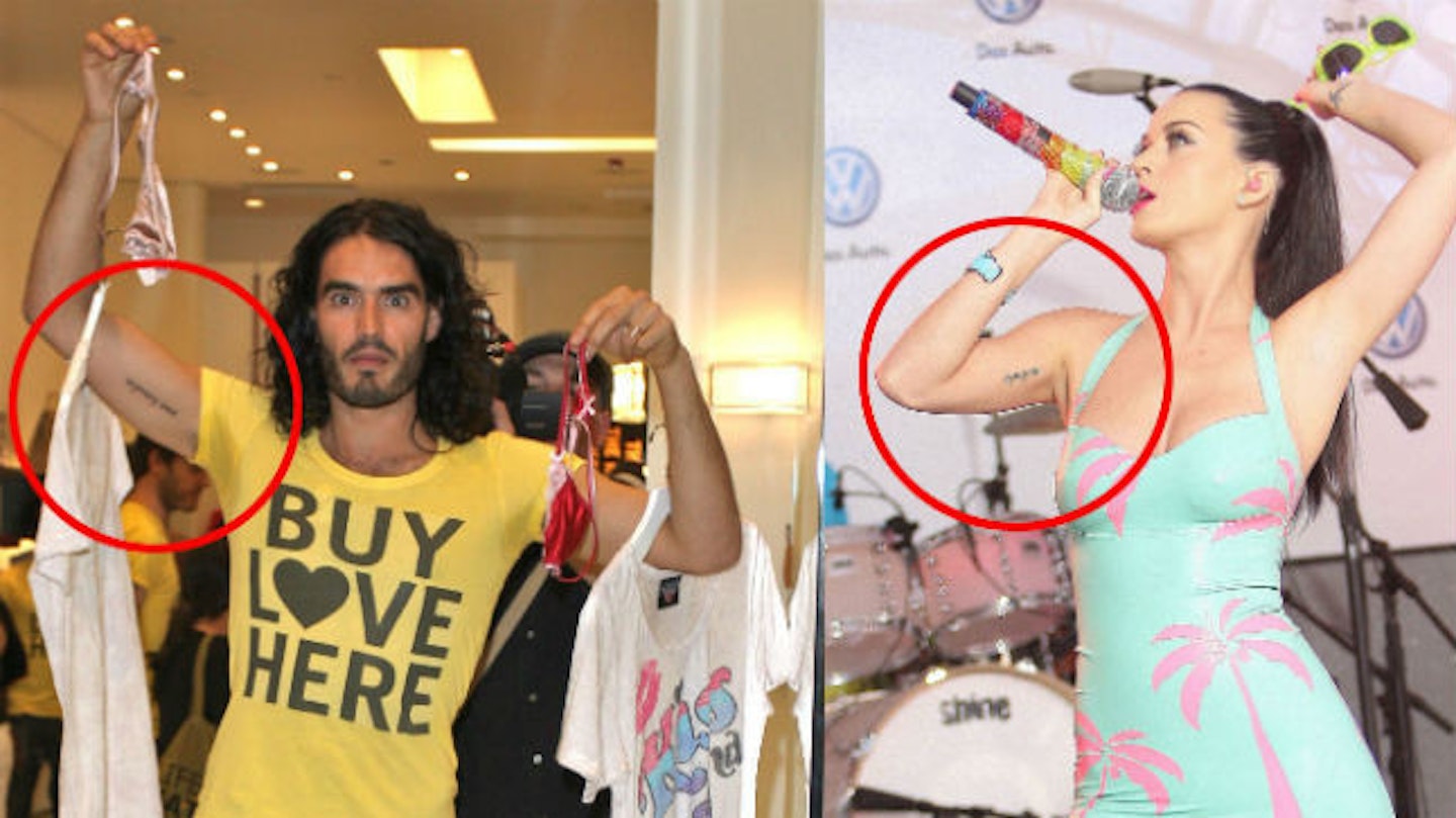 new katy perry russell brand tattoos