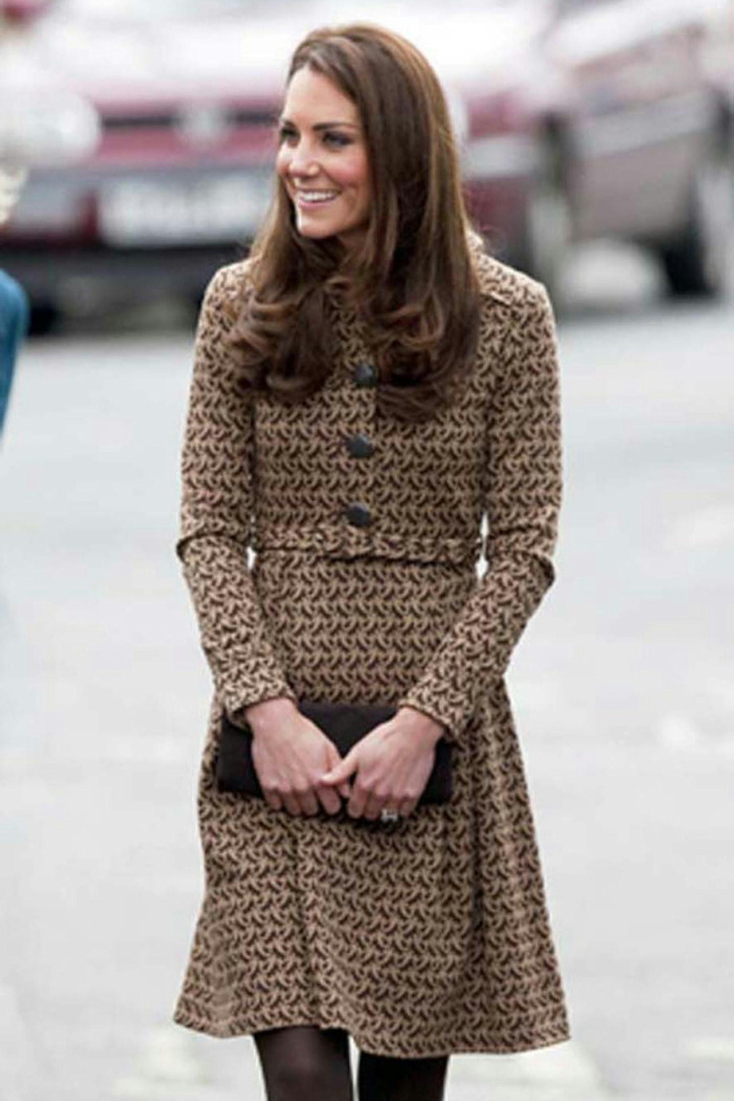 Kate Middleton wearing Orla Kiely, Oxford Spires Academy, Oxford, 21 February 2012