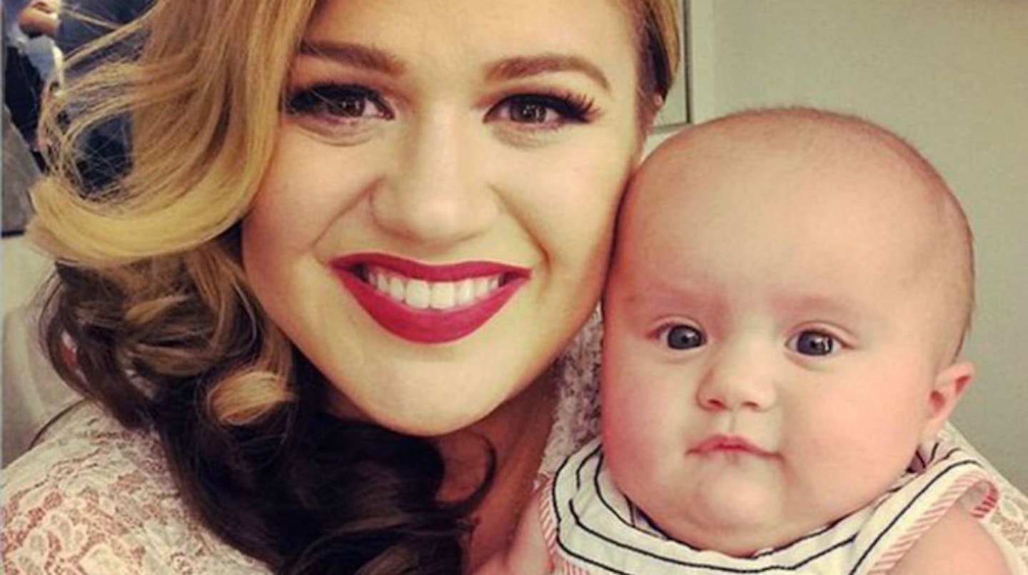 Kelly and her baby River Clarkson