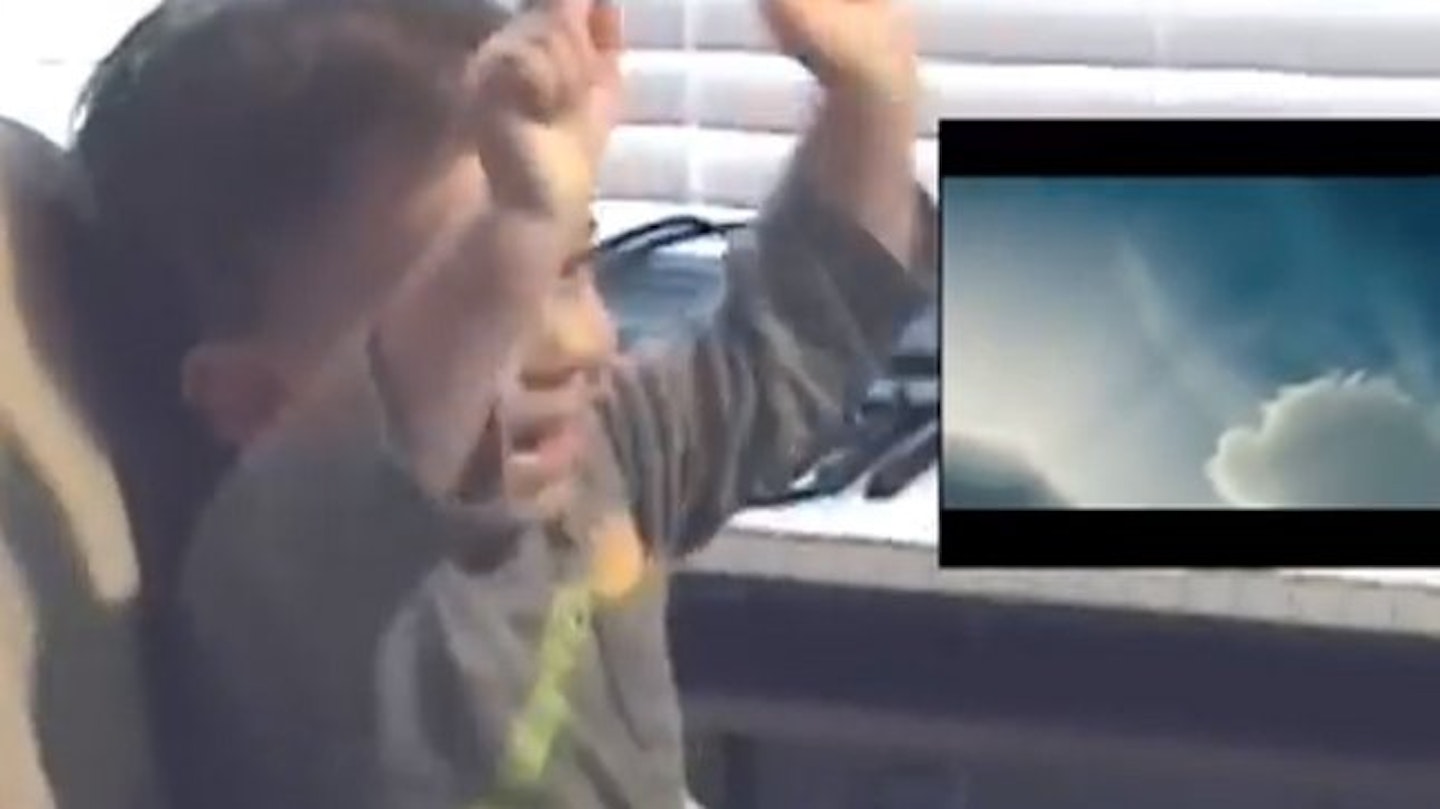 The toddler looked like he wanted to take off too!