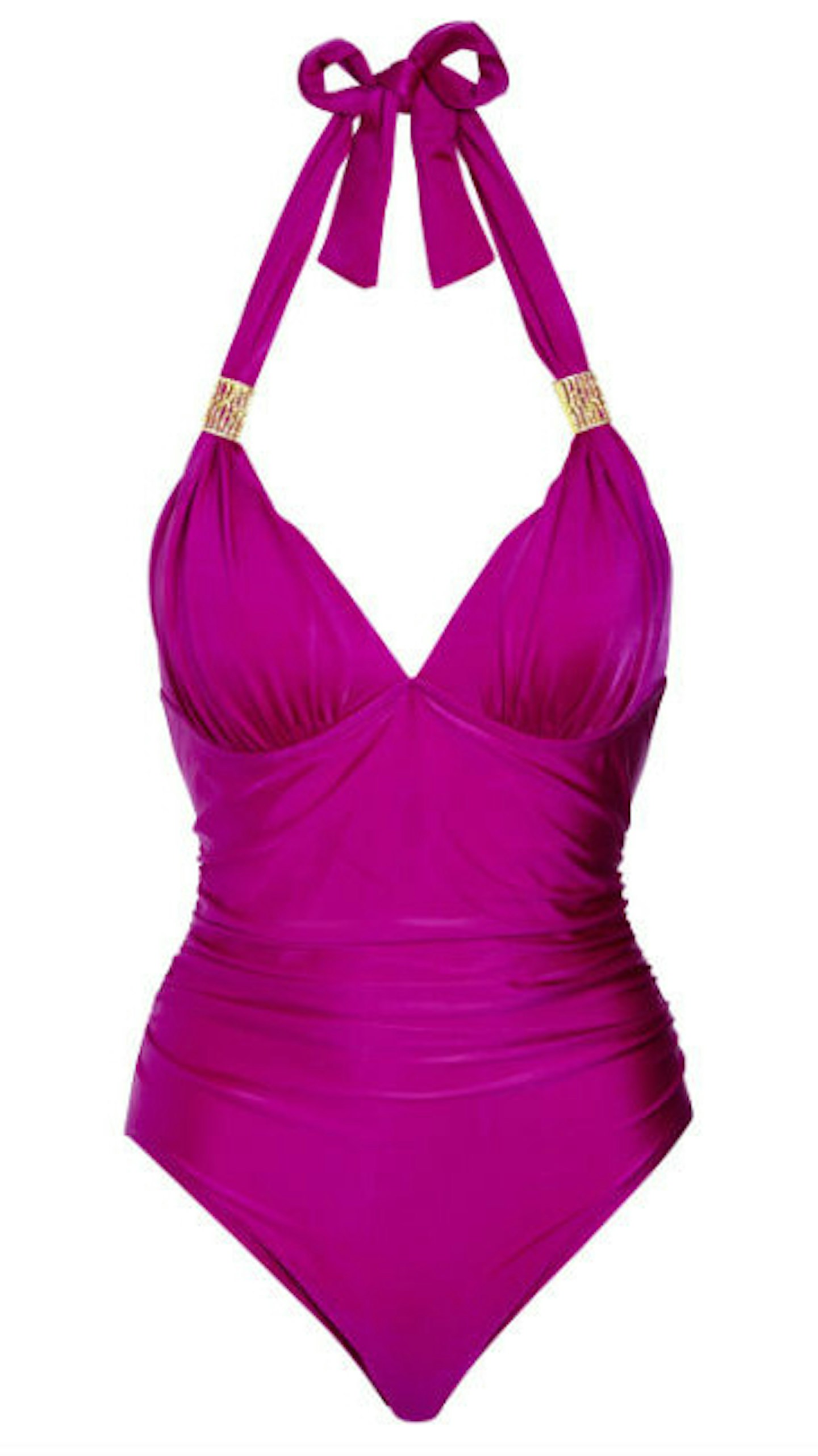 'Love by Julien Macdonald'  Fuschia ruched swimsuit £22