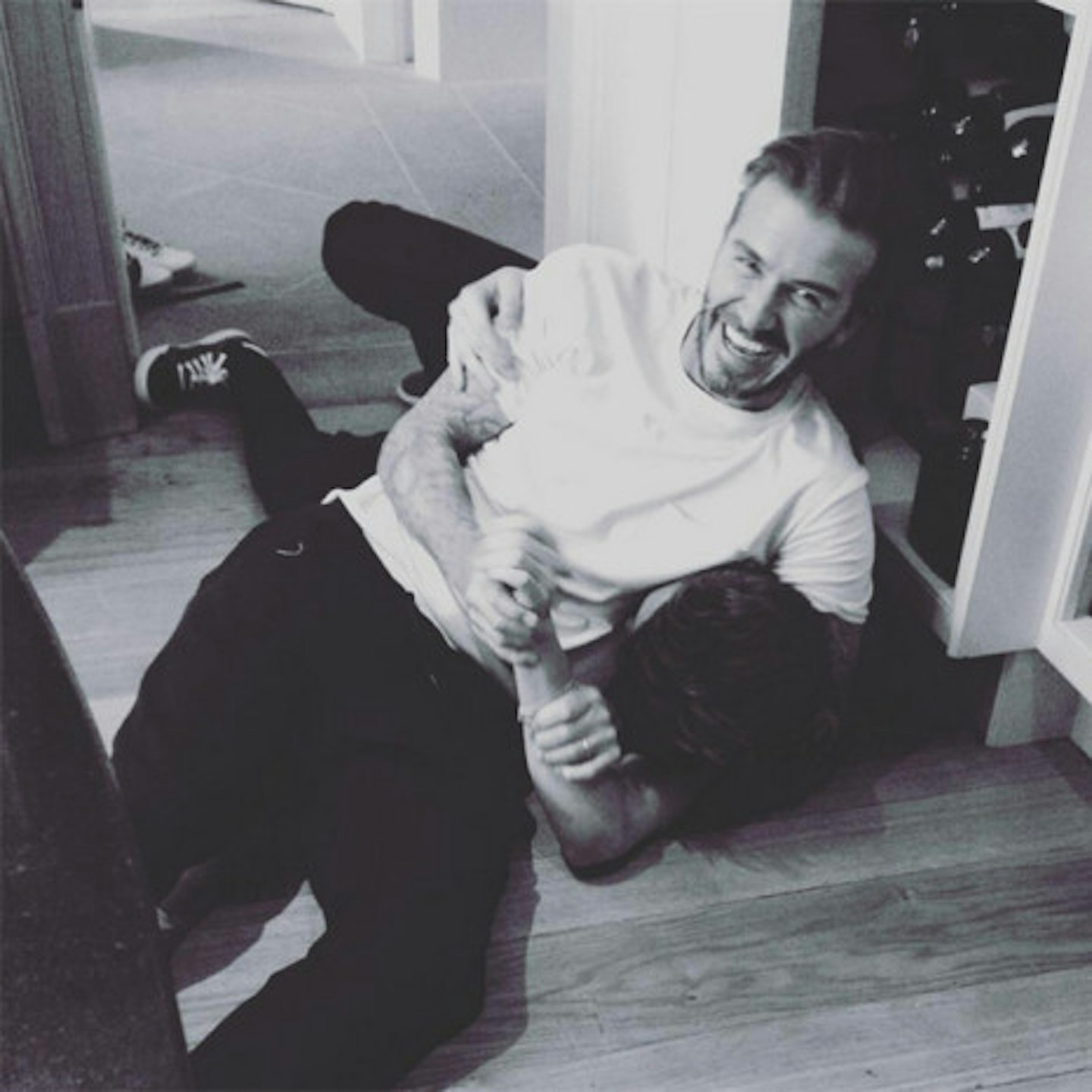 Brooklyn is already fighting his dad for magazine covers – literally!