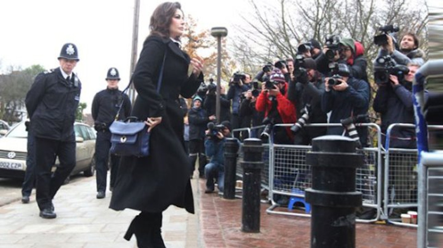 Nigella arriving at court earlier today
