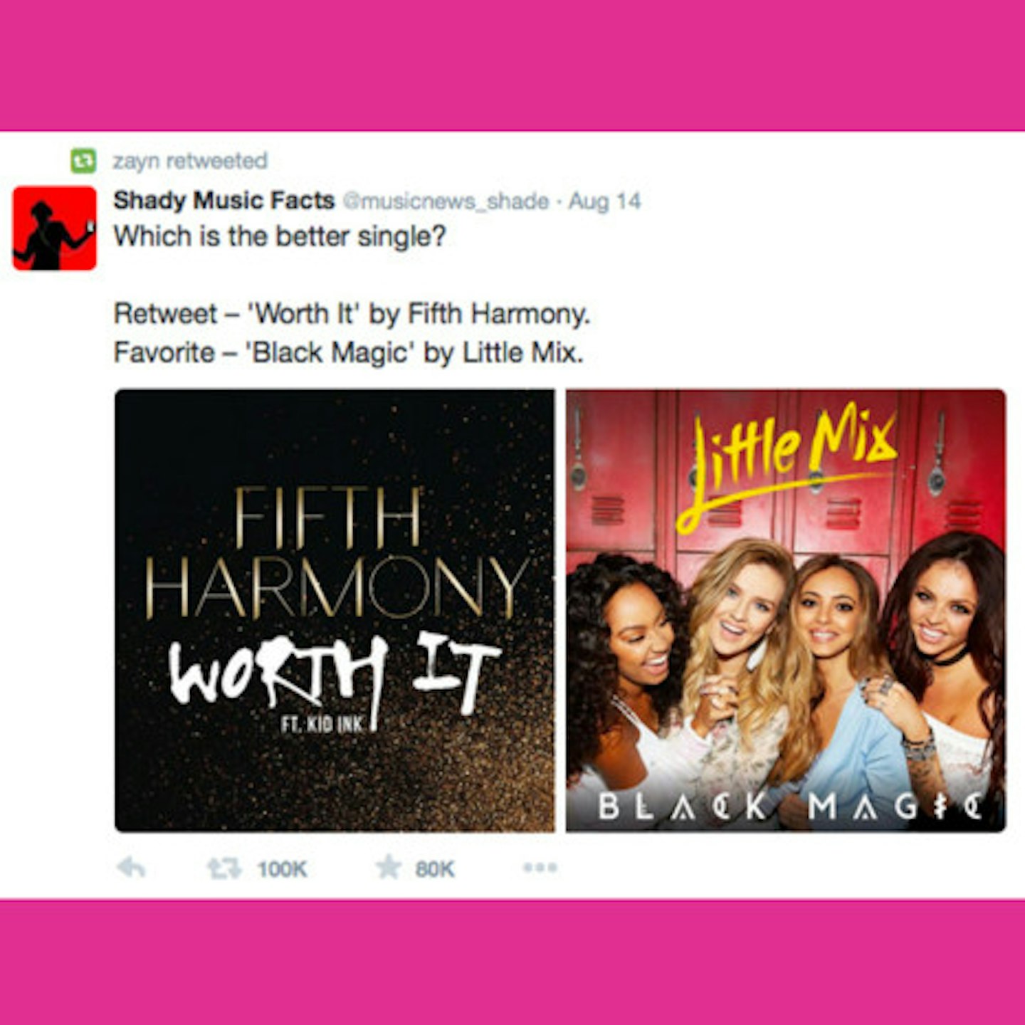 Zayn's shady tweet earned him some criticism
