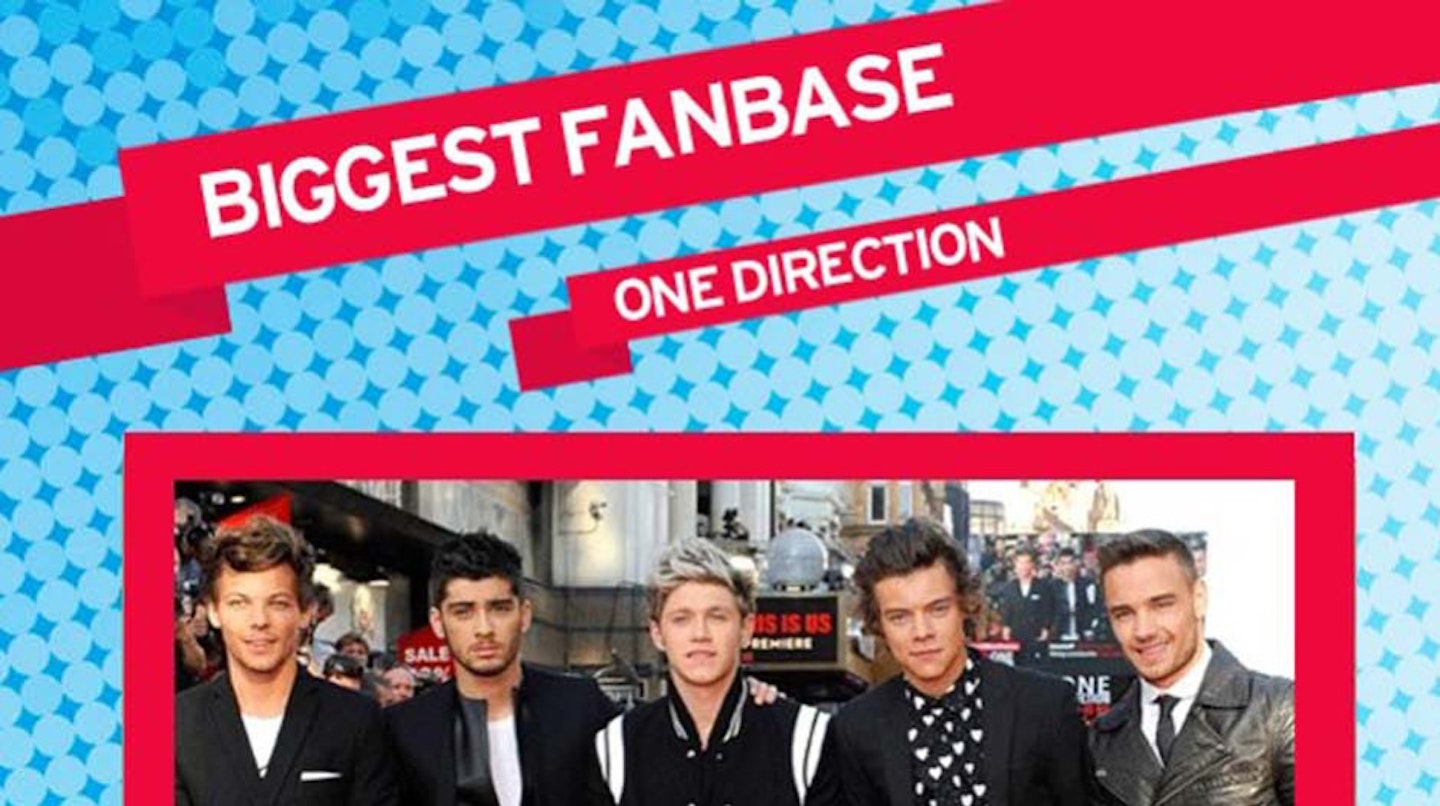 BIGGEST FANBASE: One Direction