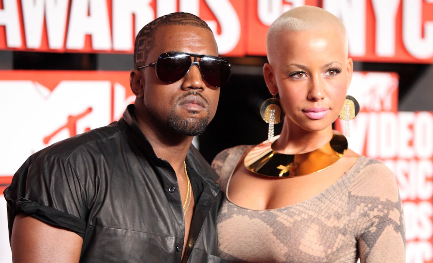 Kanye West and Amber Rose at the 2009 MTV Video Music Awards (Getty)