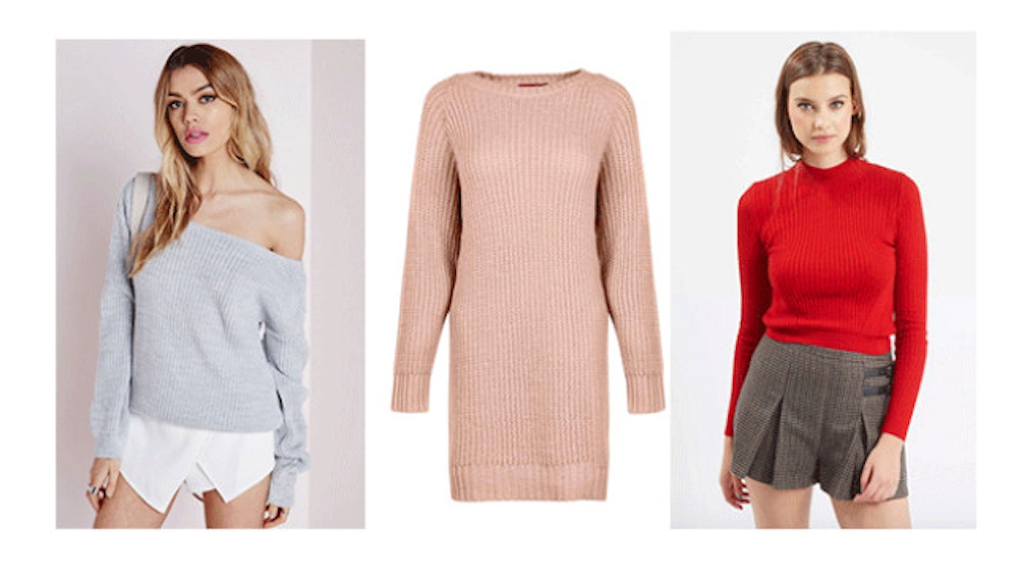 Off the shoulder, jumper dress and funnel neck are all on trend styles for AW15