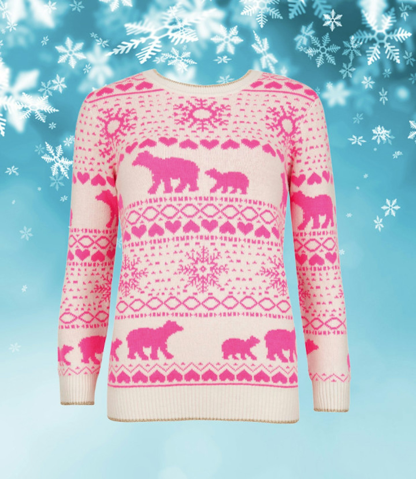 christmas-jumpers-ted-baker-house-of-fraser-pink-white-polar-bear-fairisle