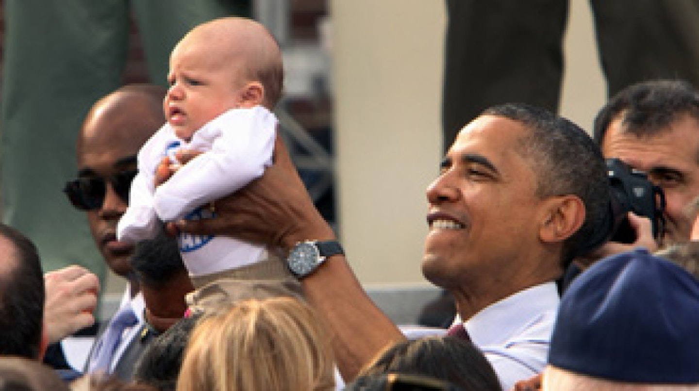 Baby obviously wasn't keen on Obama's Lion King impression