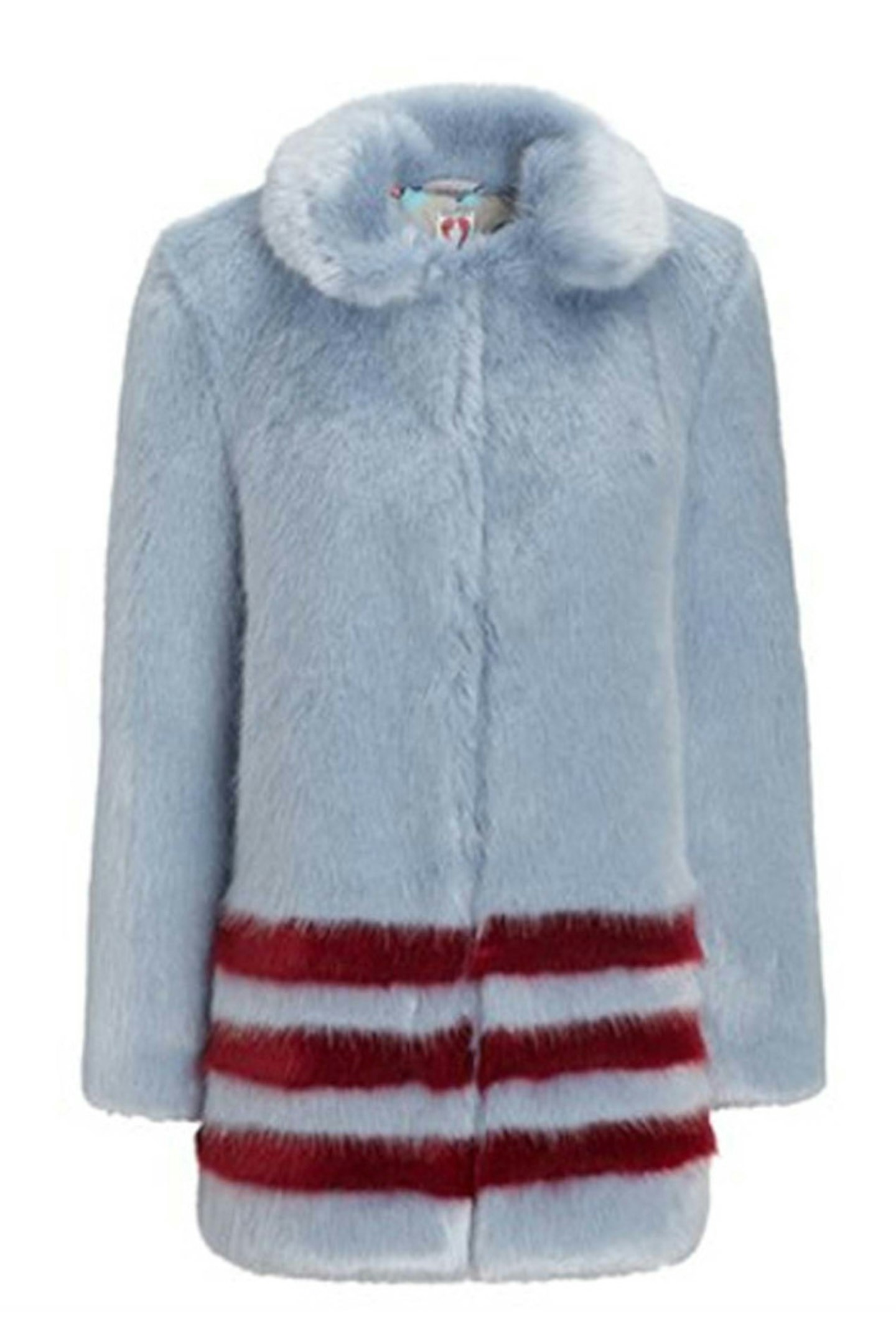 10. Blue faux fur coat, £595, Shrimps