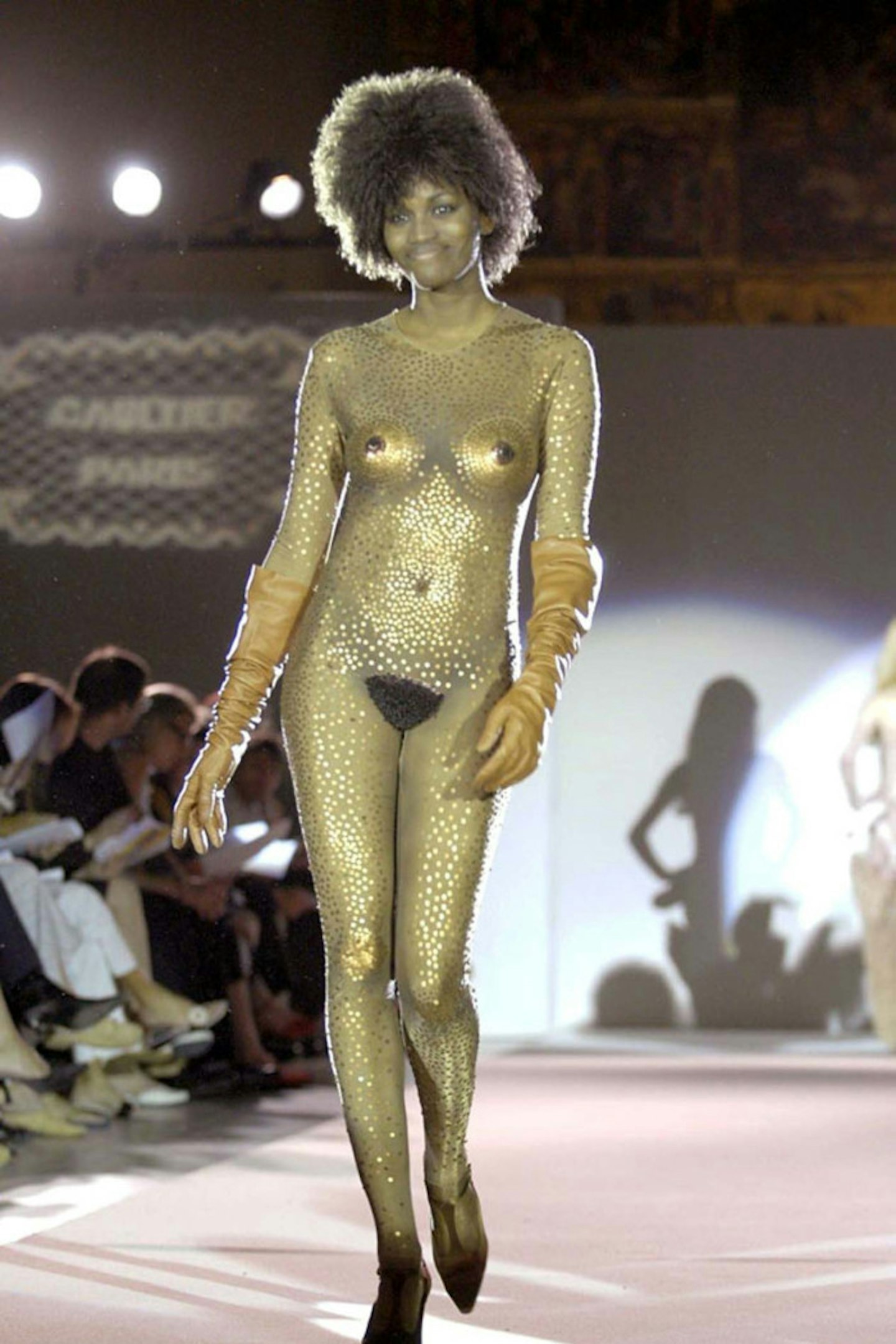 One of Jean Paul's most shocking, this was presented again for the V&A Museum's Fashion in Motion show in 2003.