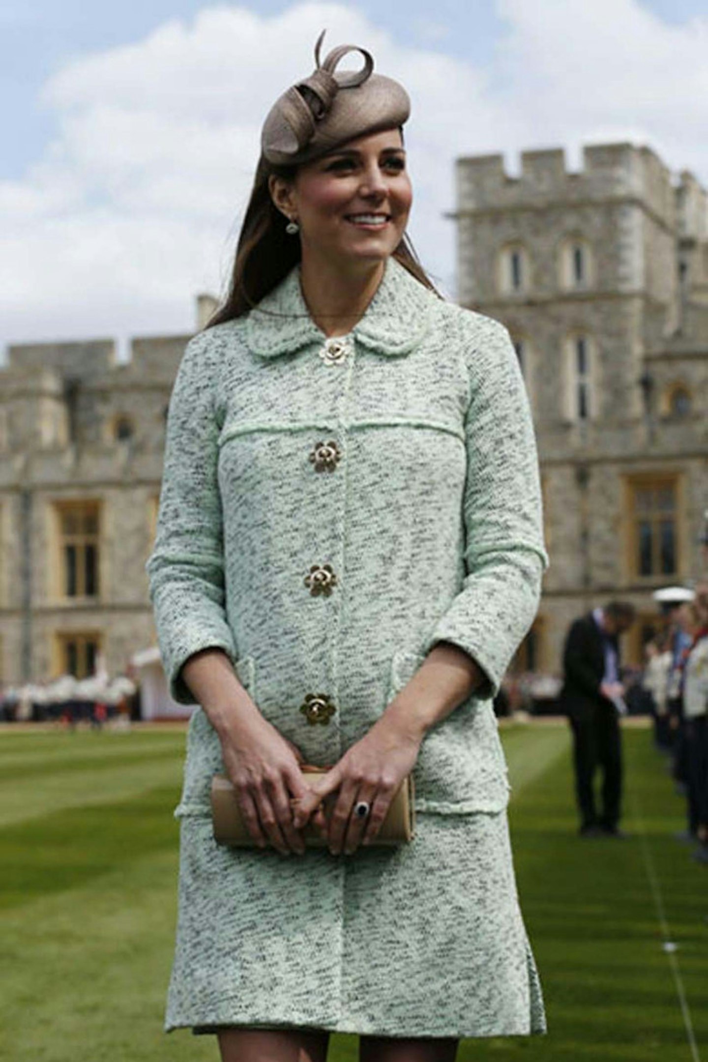 Kate Middleton wears Mint Mulberry coat, Scouts Parade, 21 April 2013