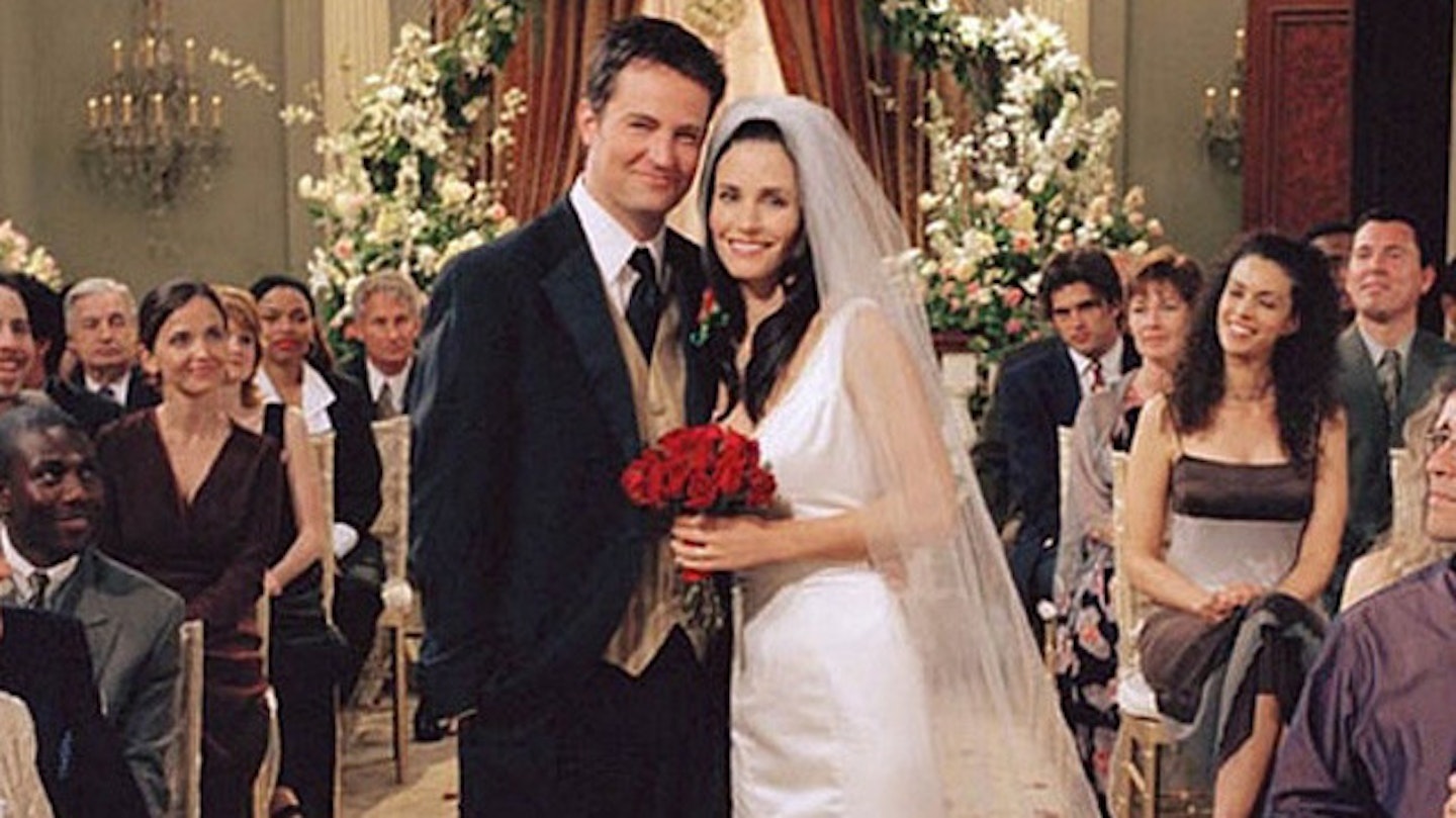 Matthew and Courteney as Chandler and Monica in Friends