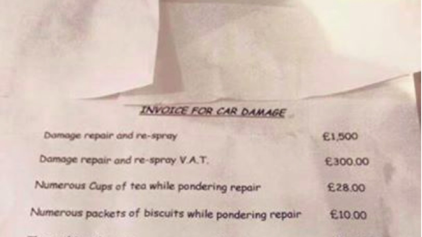 READ: Mother receives unusual invoice after toddler bumps neighbour’s car