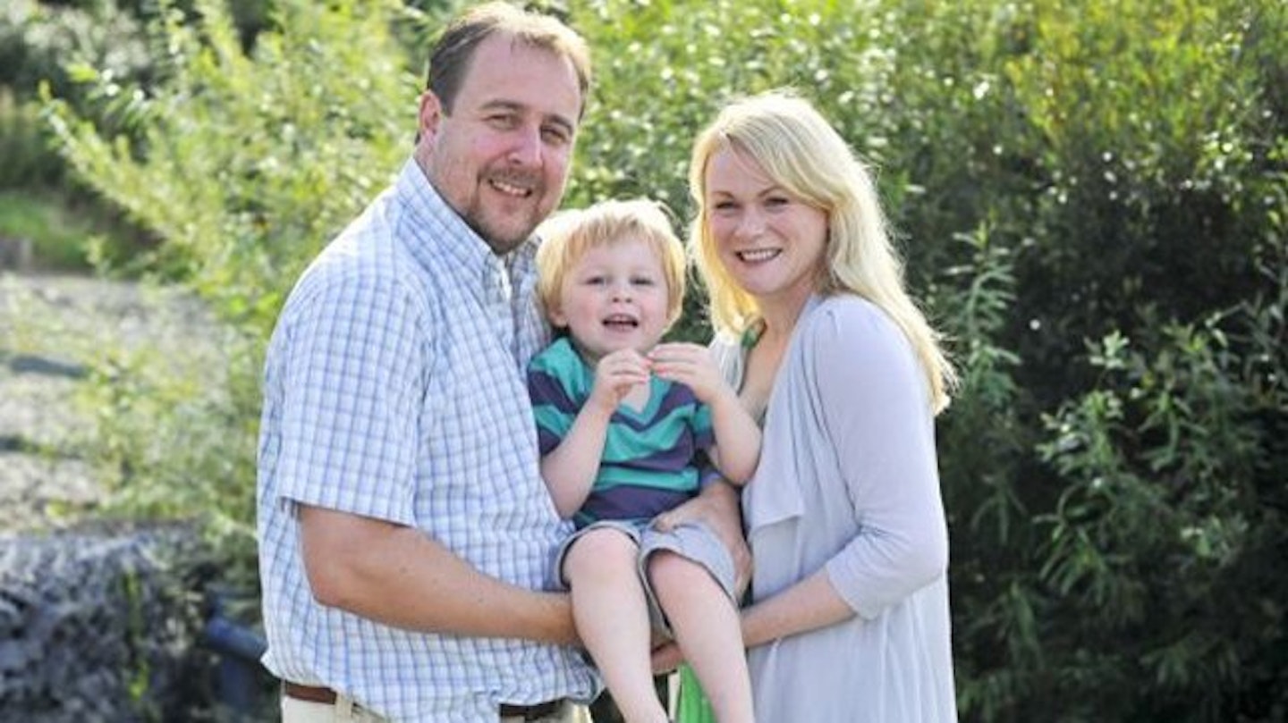 Laura with husband Jamie and son Paddy.